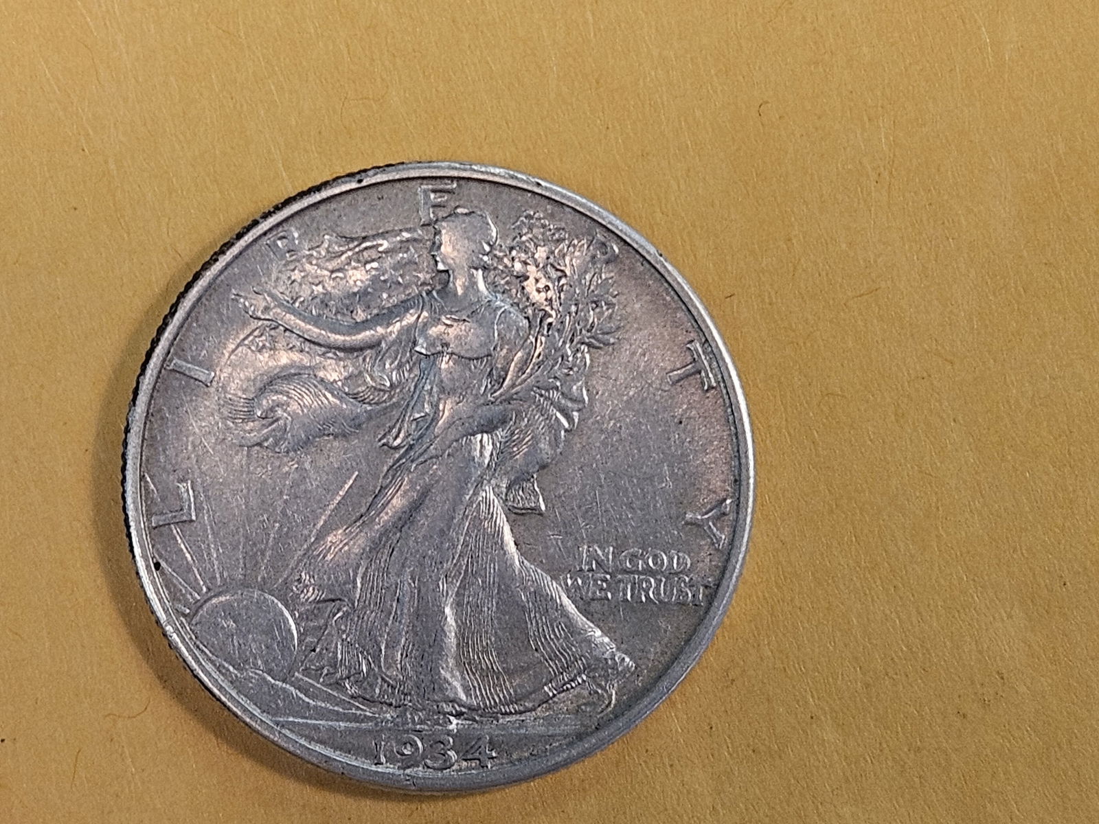About Uncirculated 1934-D Walking Liberty Half Dollar - 3