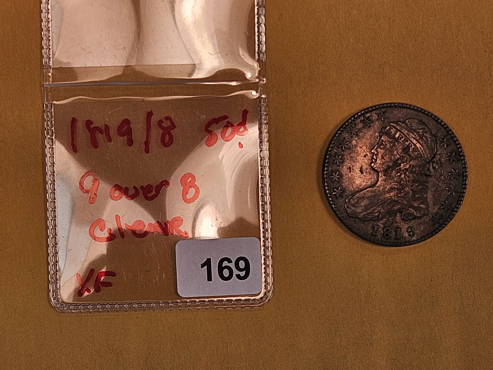 1819/8 Capped Bust Half Dollar in Extra Fine - 2