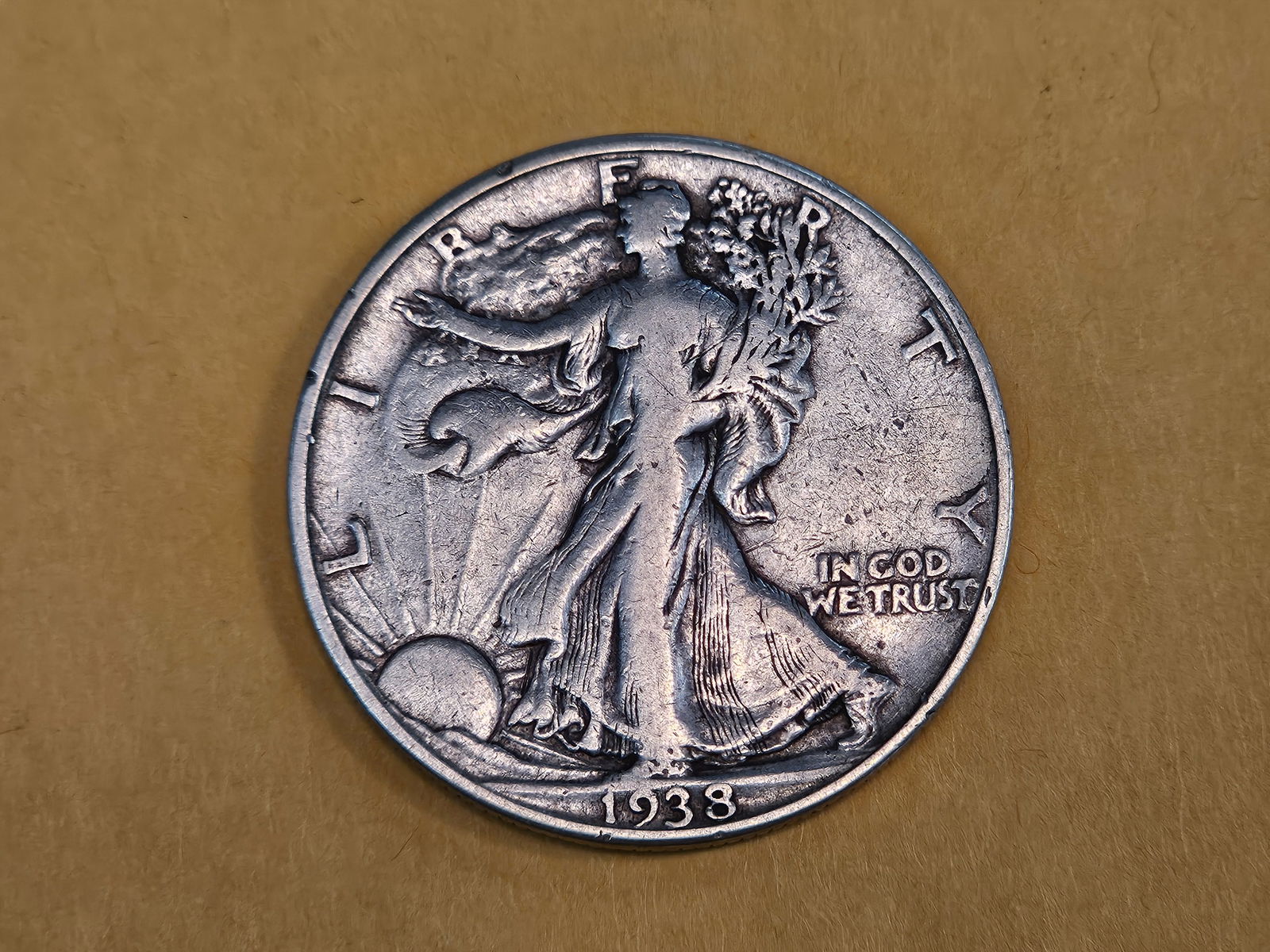 ** KEY DATE ** 1938-D Walking Liberty Half Dollar: In Fine - 15