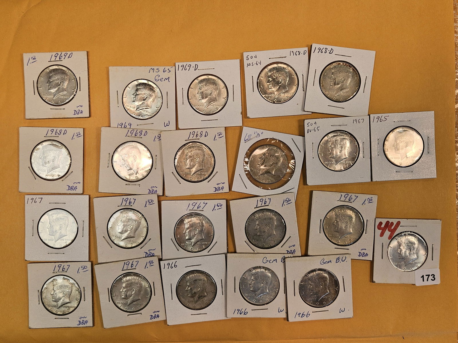 Twenty-Two silver Kennedy Half Dollars (1 of 6)
