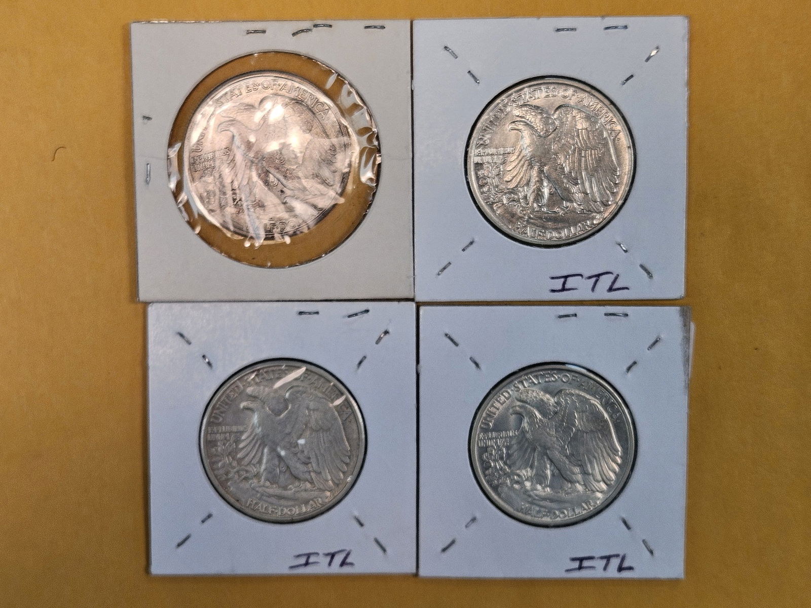 Four Bright Walking Liberty silver half dollars - 3