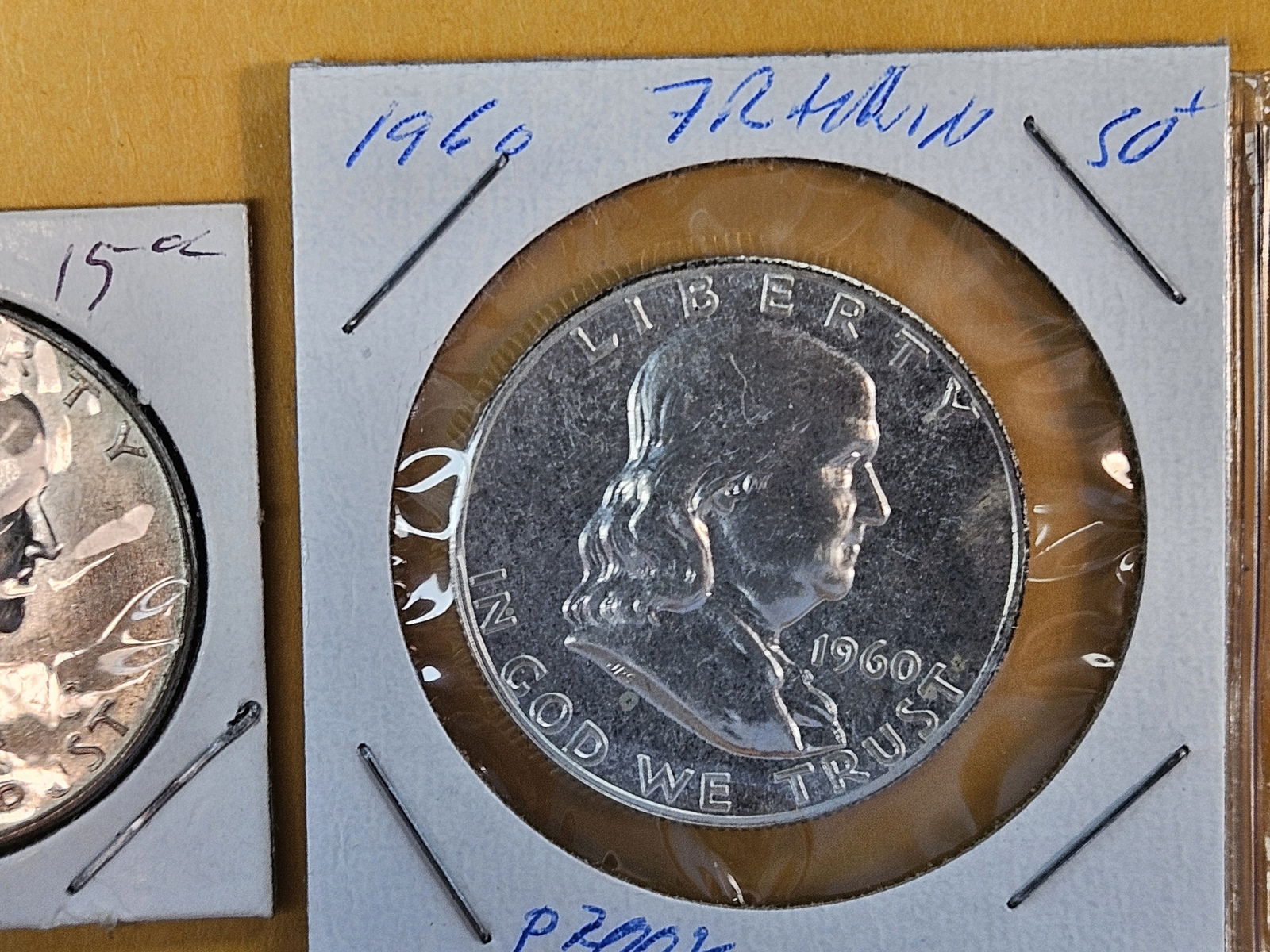 Six mixed Silver Franklin Half Dollars - 3