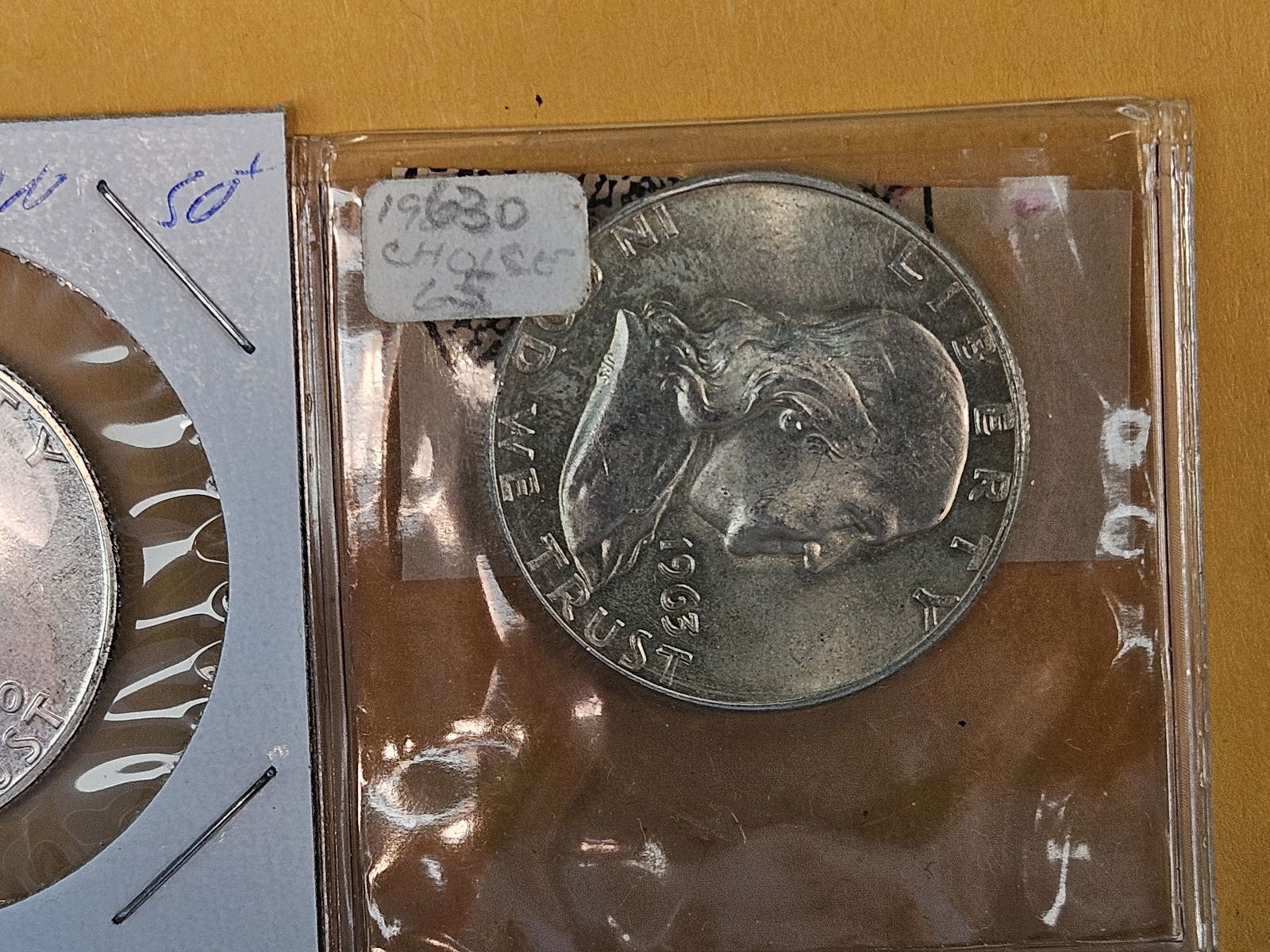 Six mixed Silver Franklin Half Dollars - 4