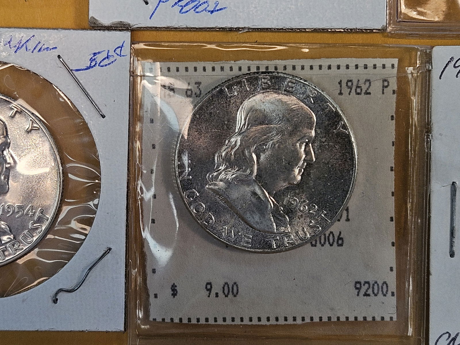 Six mixed Silver Franklin Half Dollars - 6