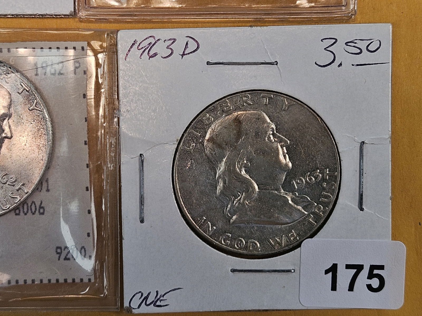 Six mixed Silver Franklin Half Dollars - 7