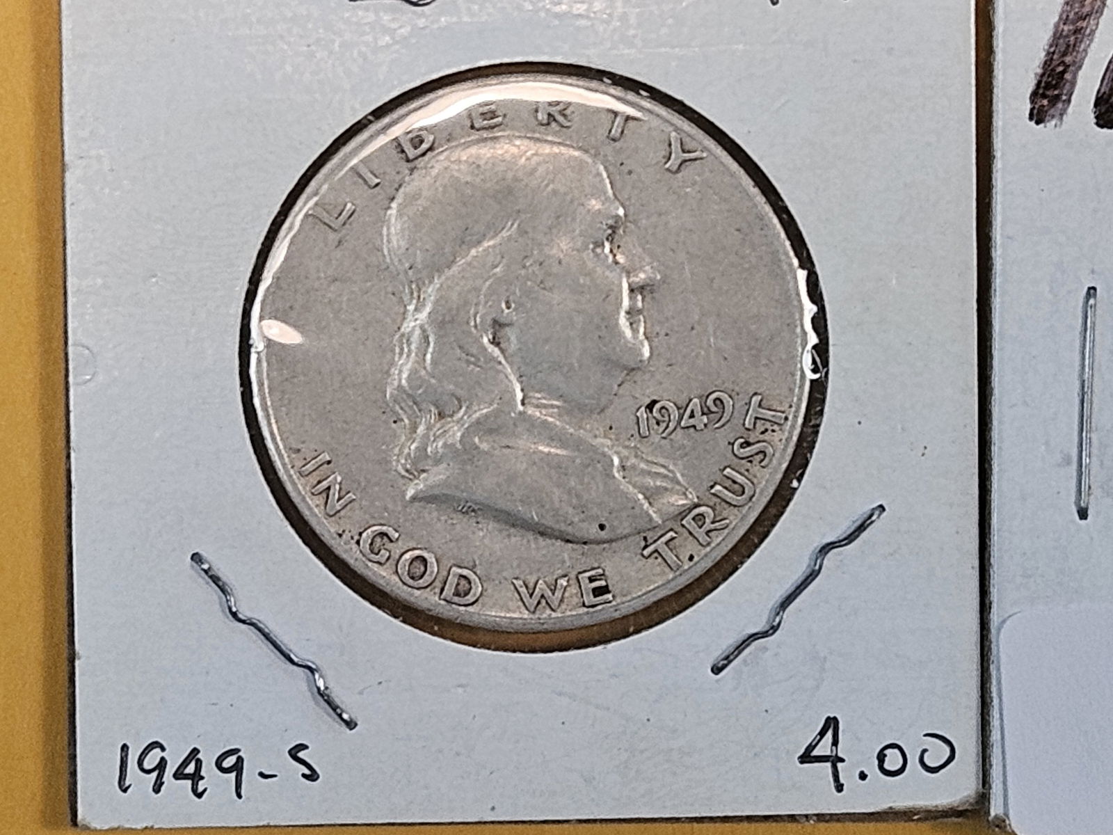 FIve mixed Silver Franklin Half Dollars - 4