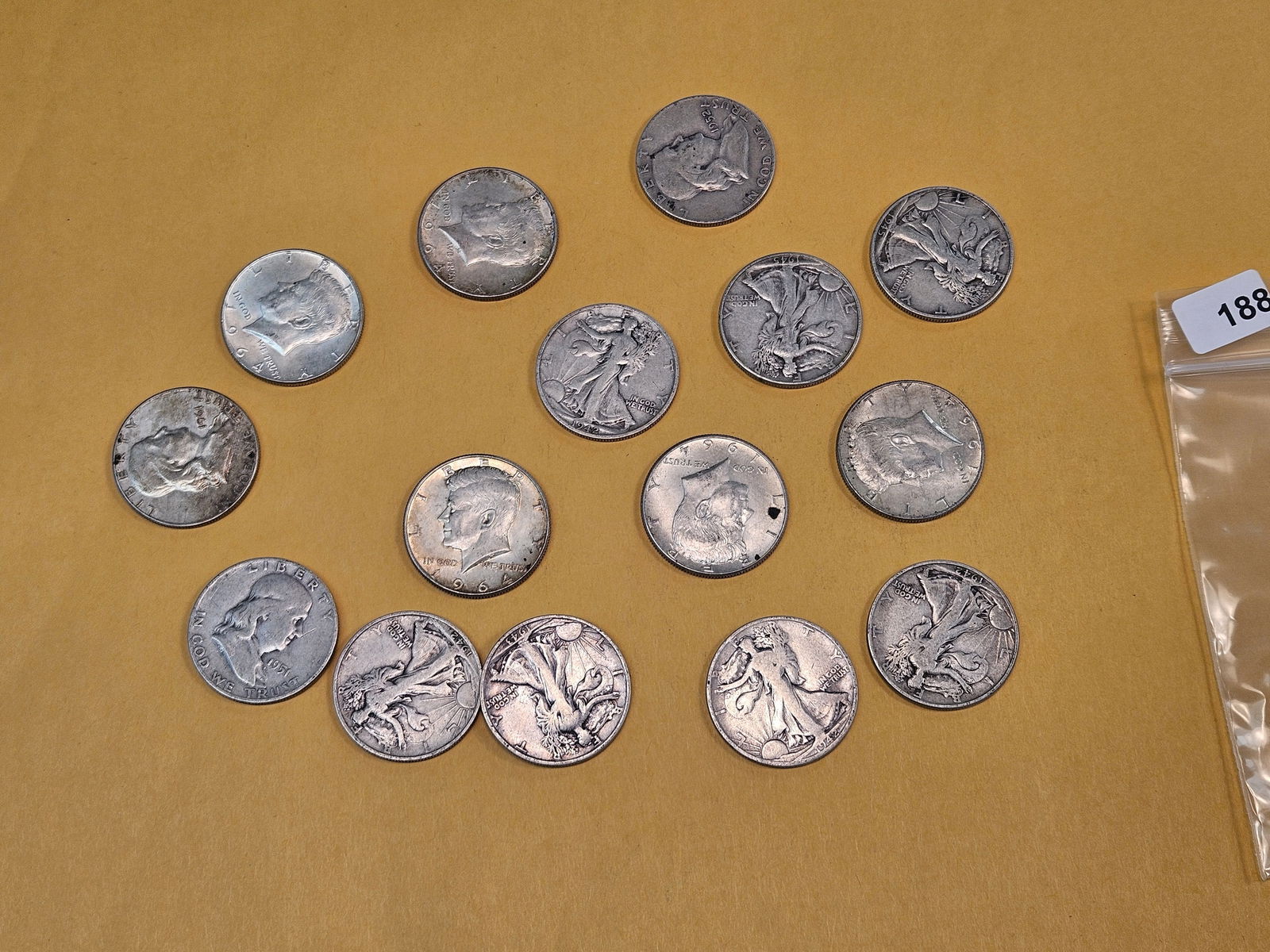 Fifteen mixed silver Half Dollars - 2
