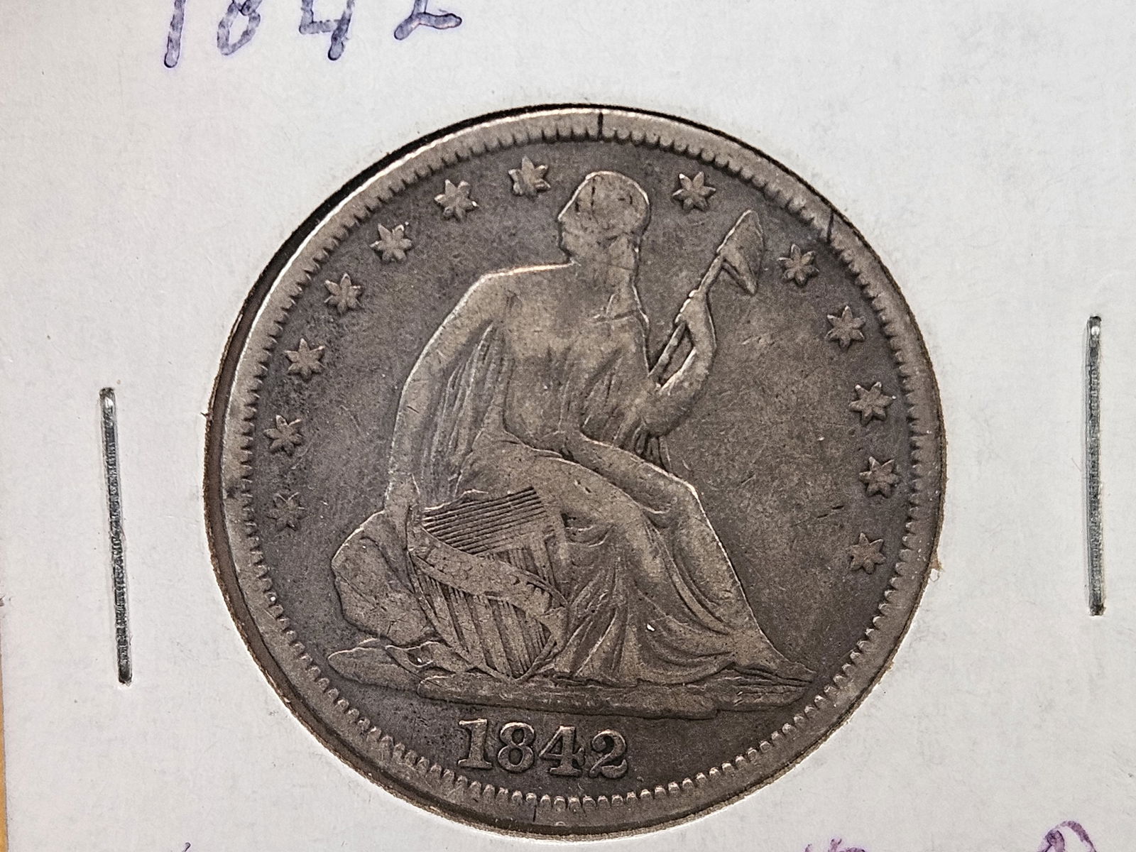 1842 Seated Liberty silver half Dollar (1 of 3)