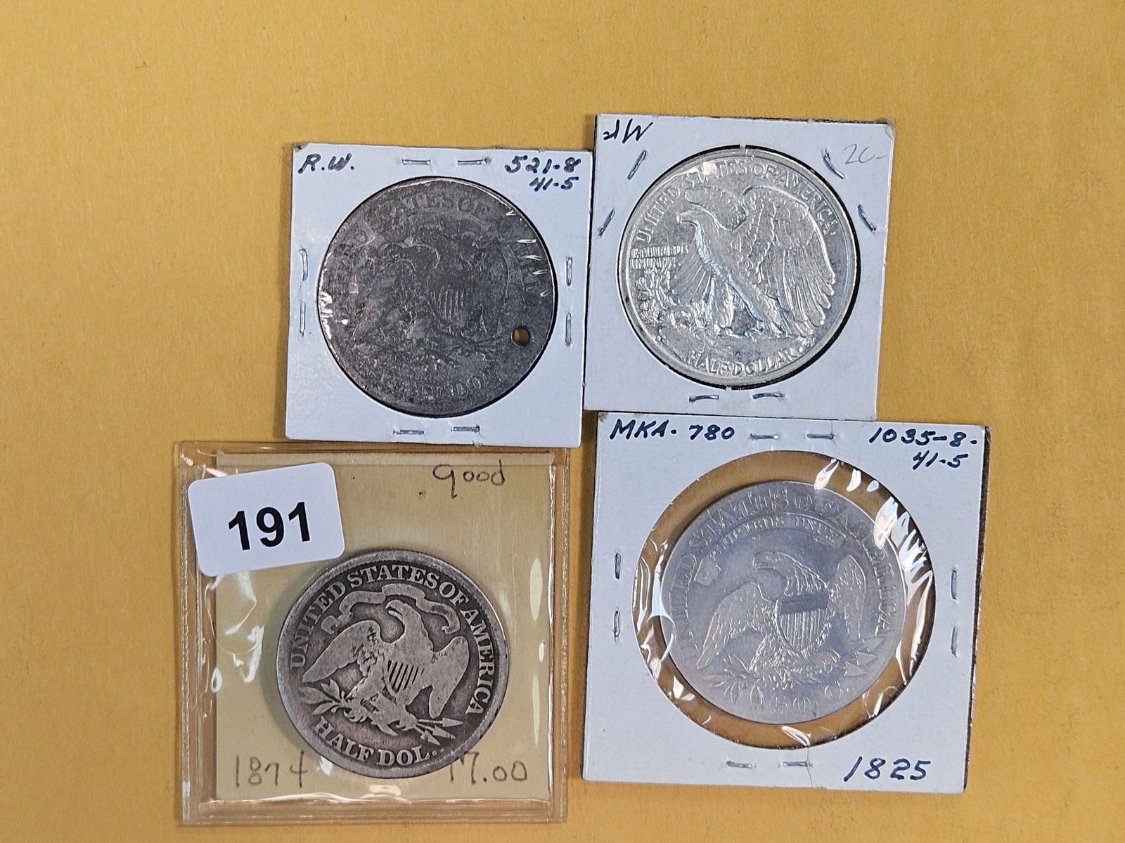Four mixed silver Half Dollars - 2