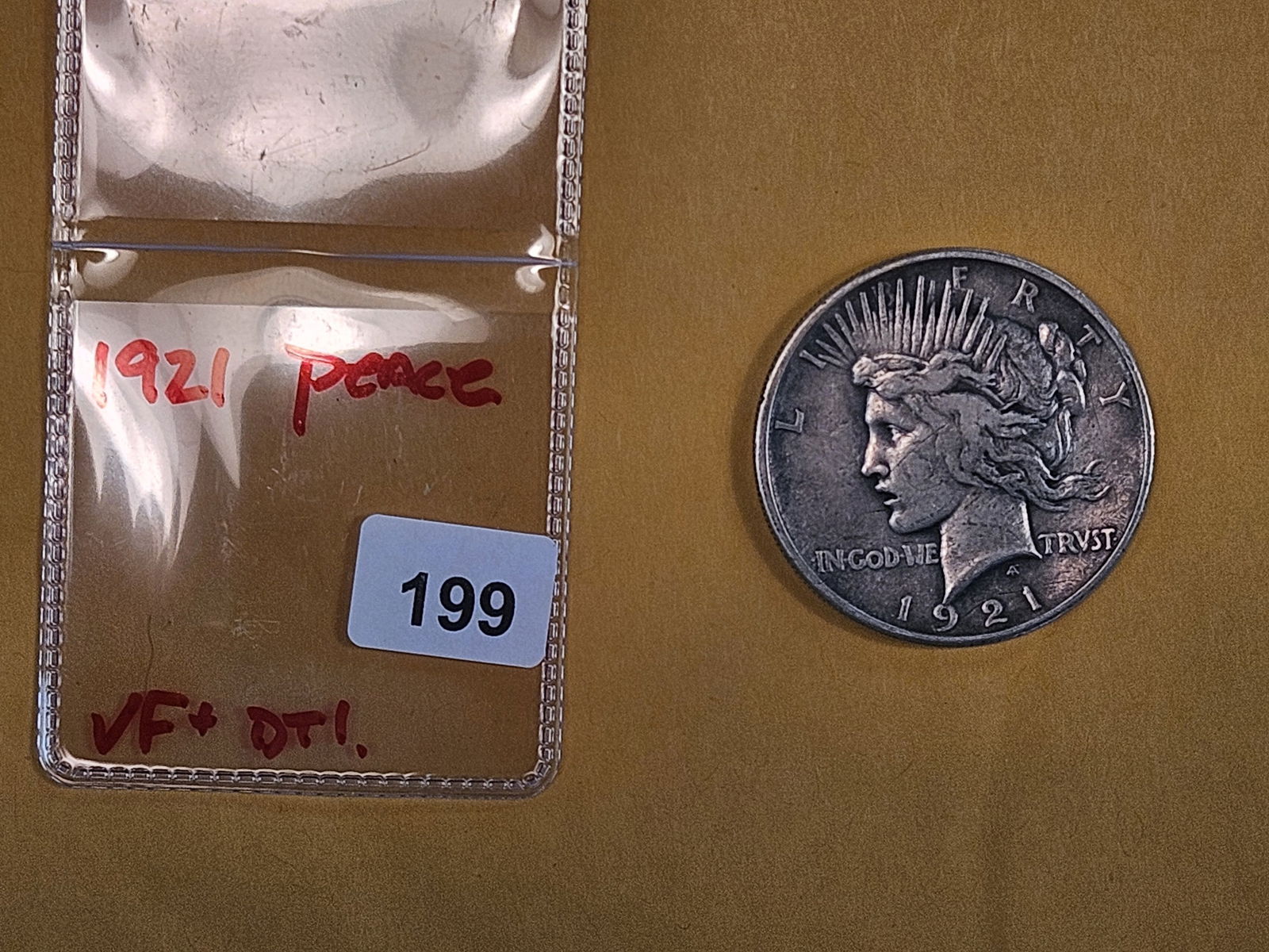 ** KEY DATE ** 1921 Peace silver Dollar in Very Fine - details - 2