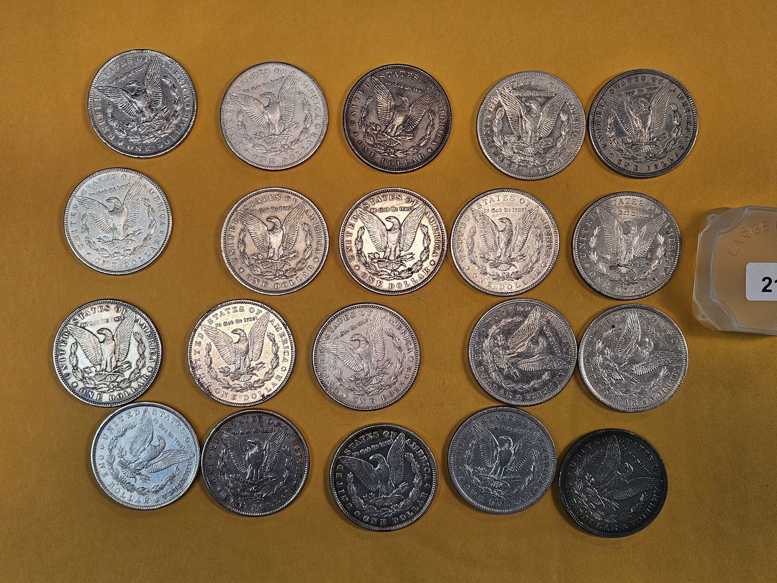 ** FULL ROLL ** Twenty About Uncirculated Morgan Silver Dollars - 8