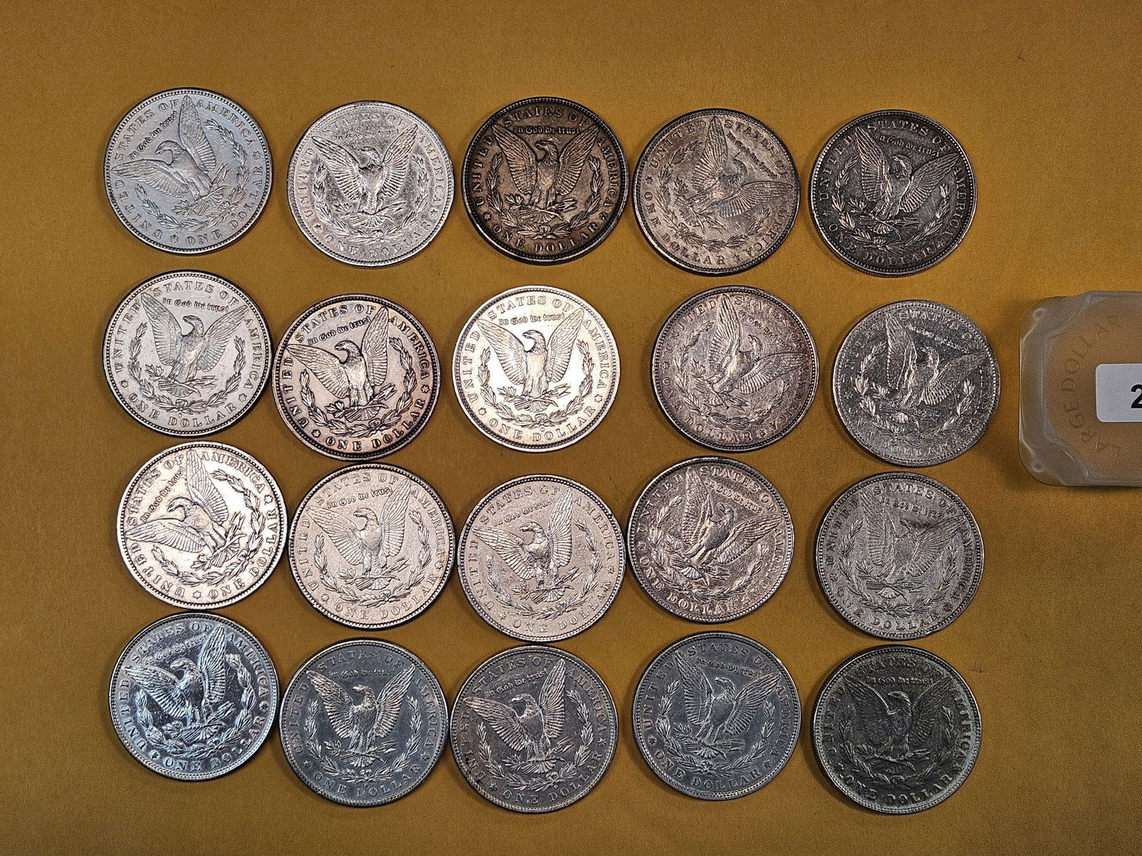 ** FULL ROLL ** Twenty About Uncirculated Morgan Silver Dollars - 8