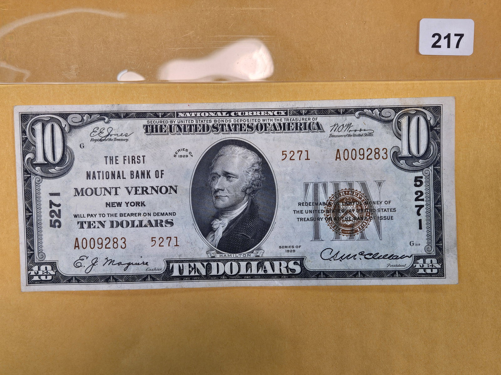 Series of 1929 Ten Dollar National Currency in Extra Fine (1 of 2)