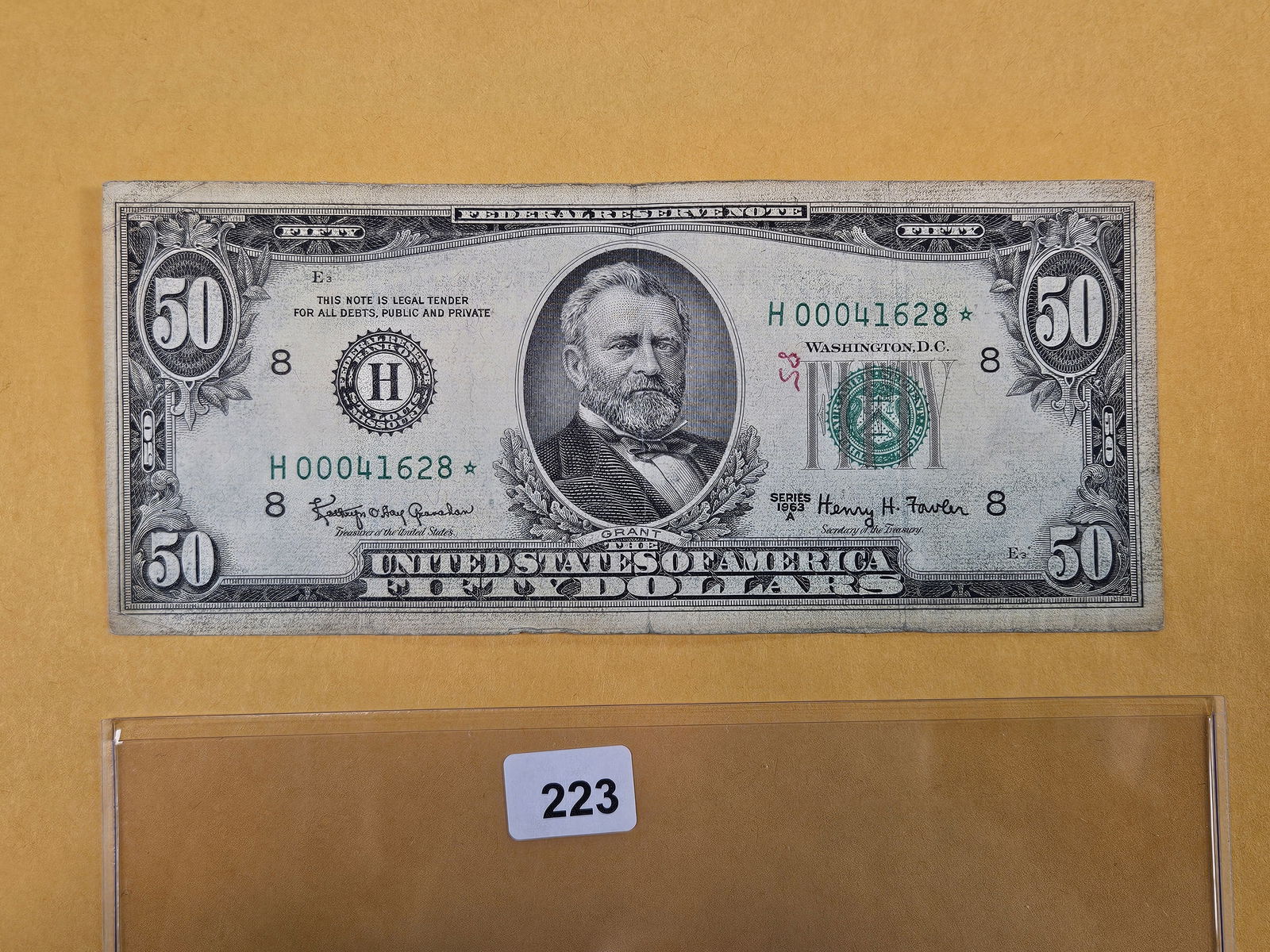 Series 1963-A Fifty Dollar FRN in Fine plus (1 of 2)