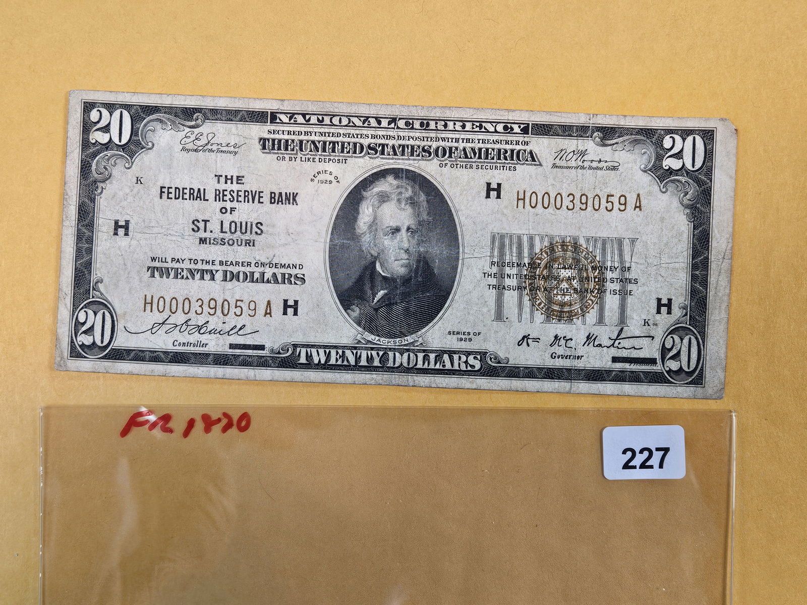 Series 1929 Twenty Dollar National Currency (1 of 2)