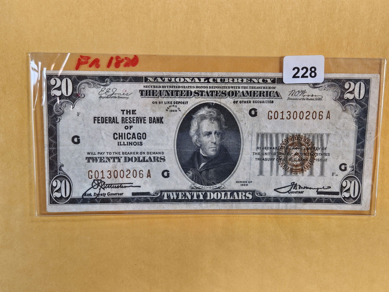 Series 1929 Twenty Dollar National Currency in Very Fine (1 of 2)