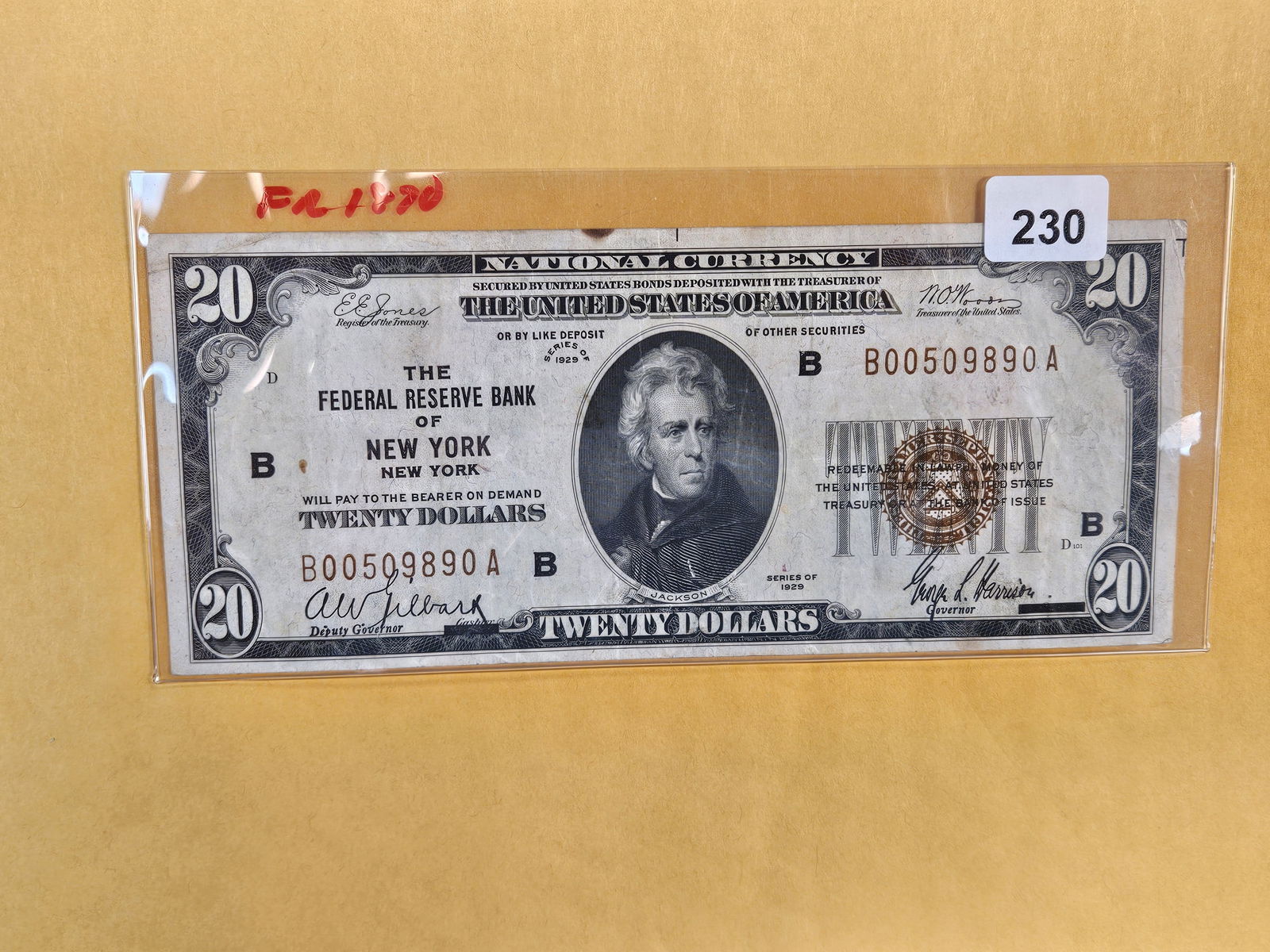 Series 1929 Twenty Dollar National Currency in Very Fine (1 of 2)