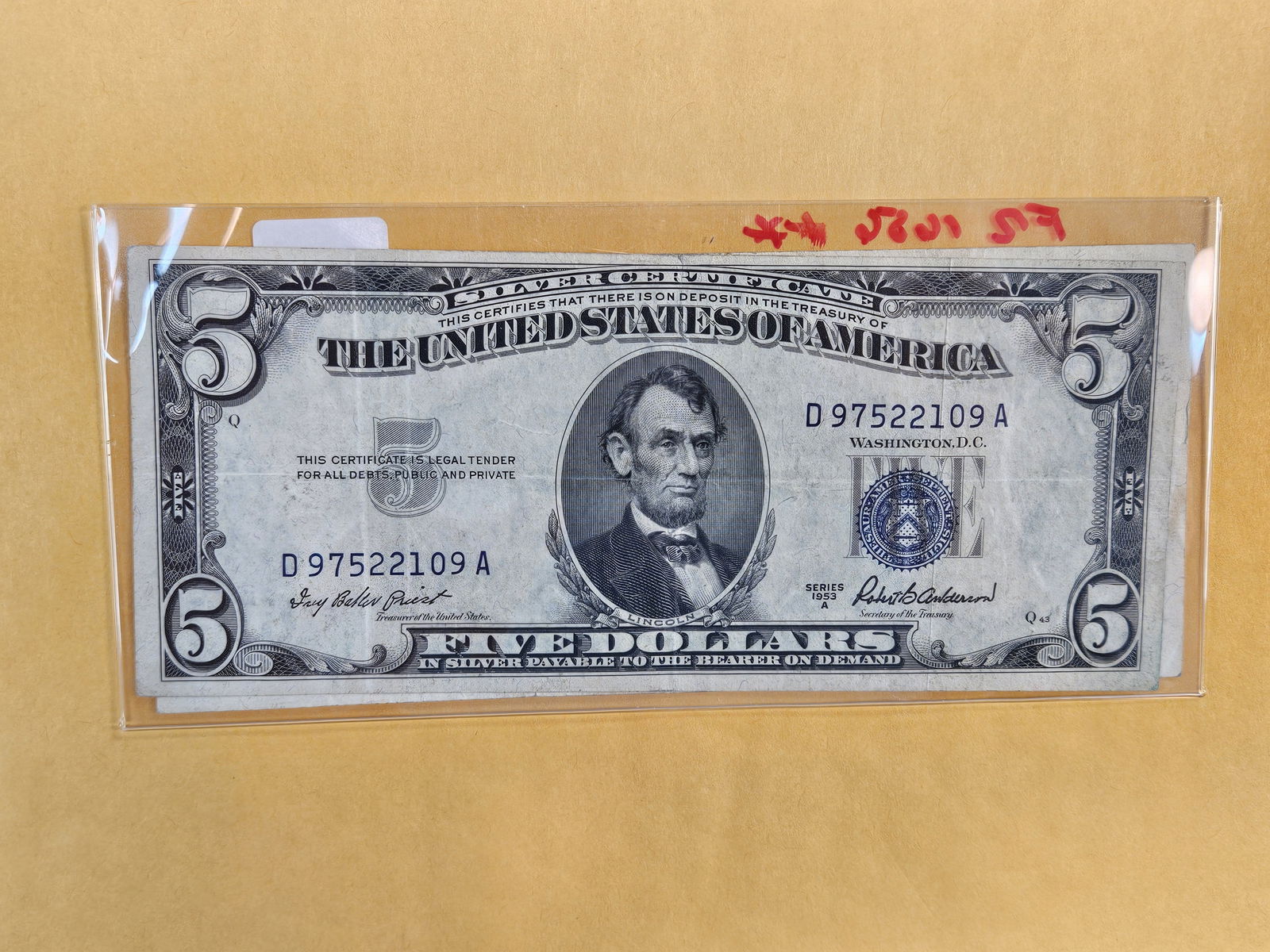Two Five Dollar Silver Certificates - 2