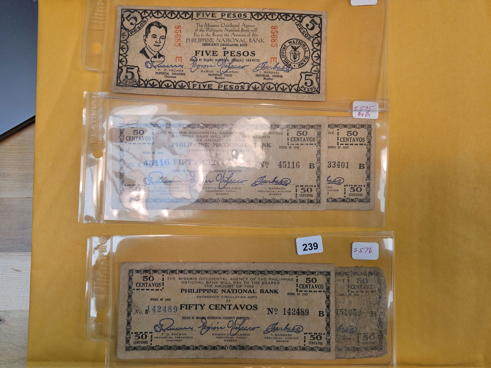 Five scarcer Philippines Notes: Five pesos and 50 centavos 