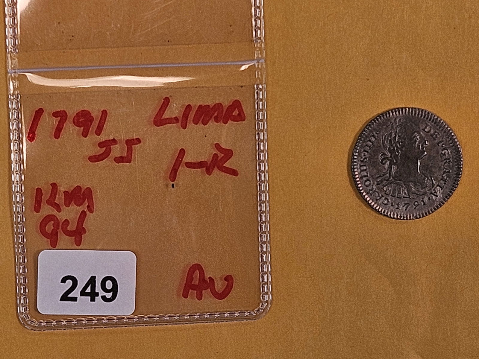 * Scarce * 1791 jj Lima Silver 1 Real in About Uncirculated - 2