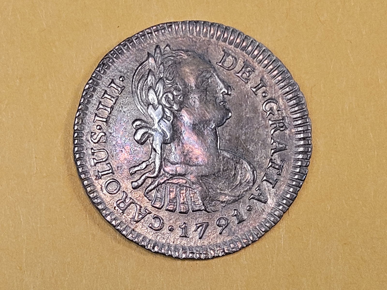* Scarce * 1791 jj Lima Silver 1 Real in About Uncirculated - 5