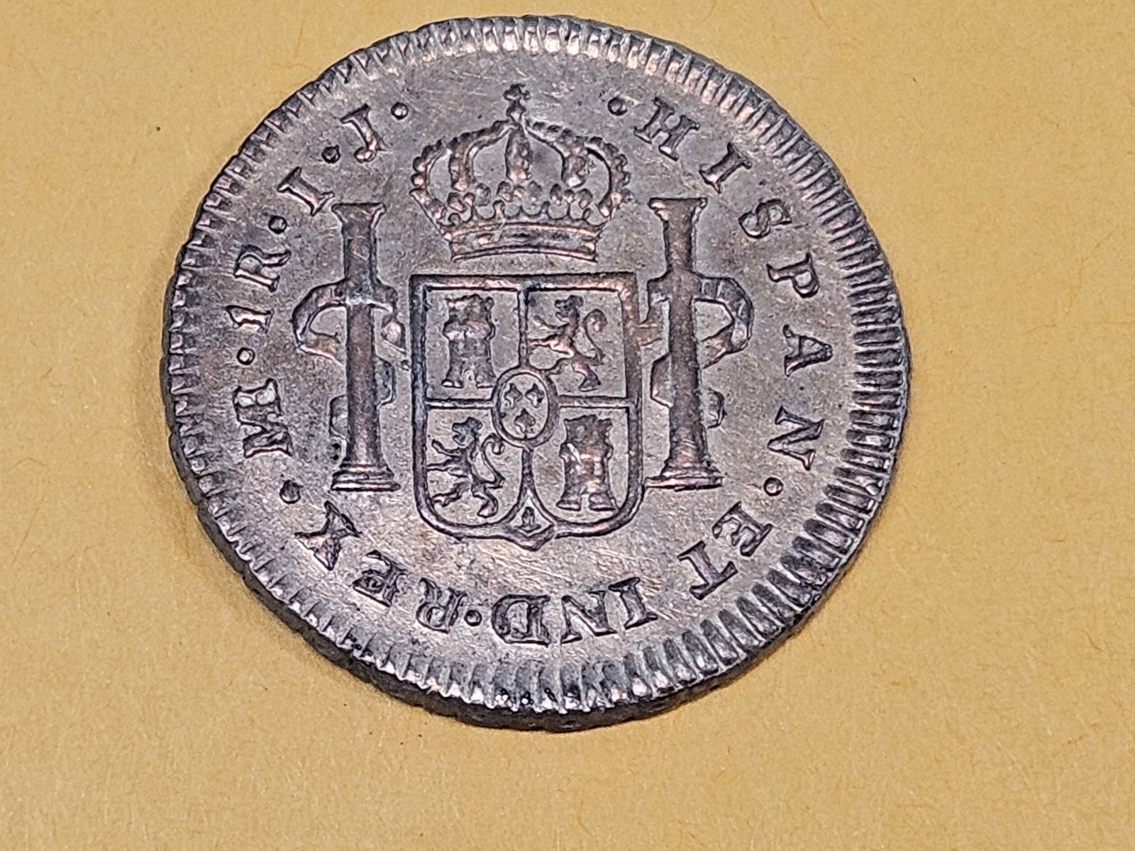 * Scarce * 1791 jj Lima Silver 1 Real in About Uncirculated - 8