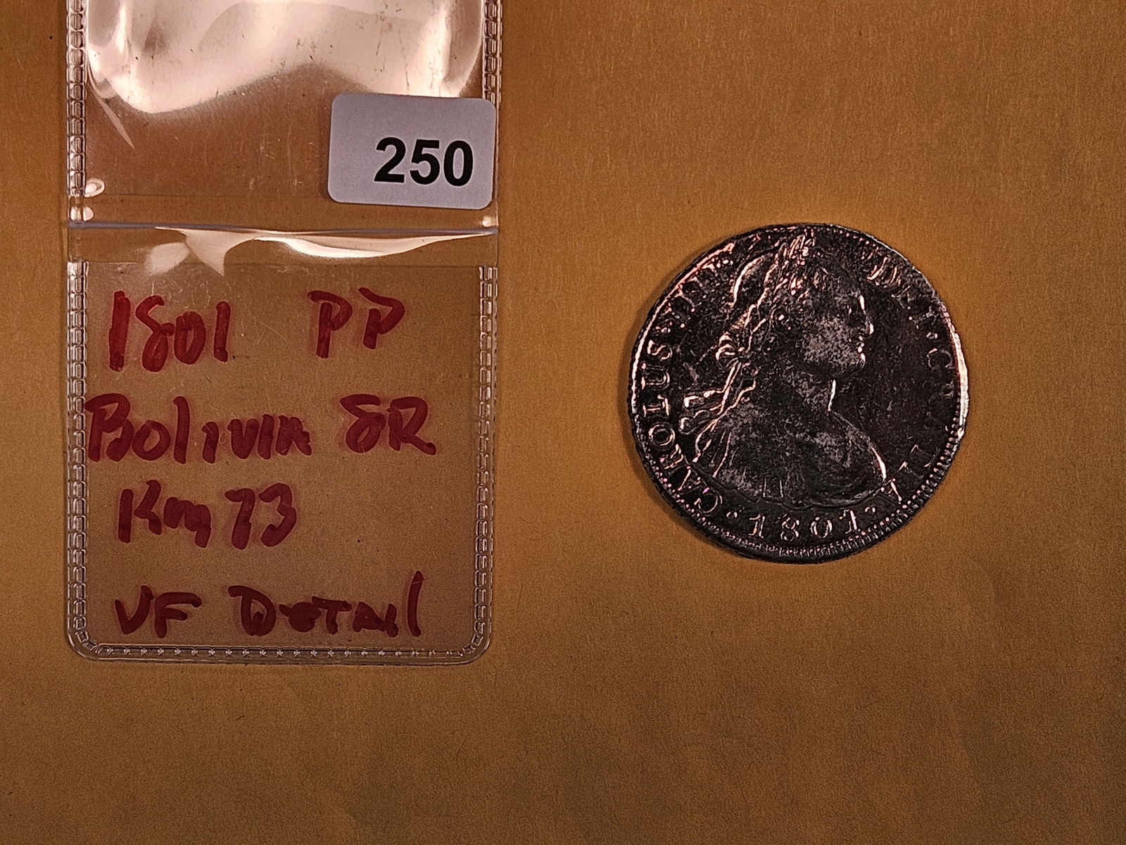 1801 pp Bolivia silver 8 reals in Very Fine - details - 2