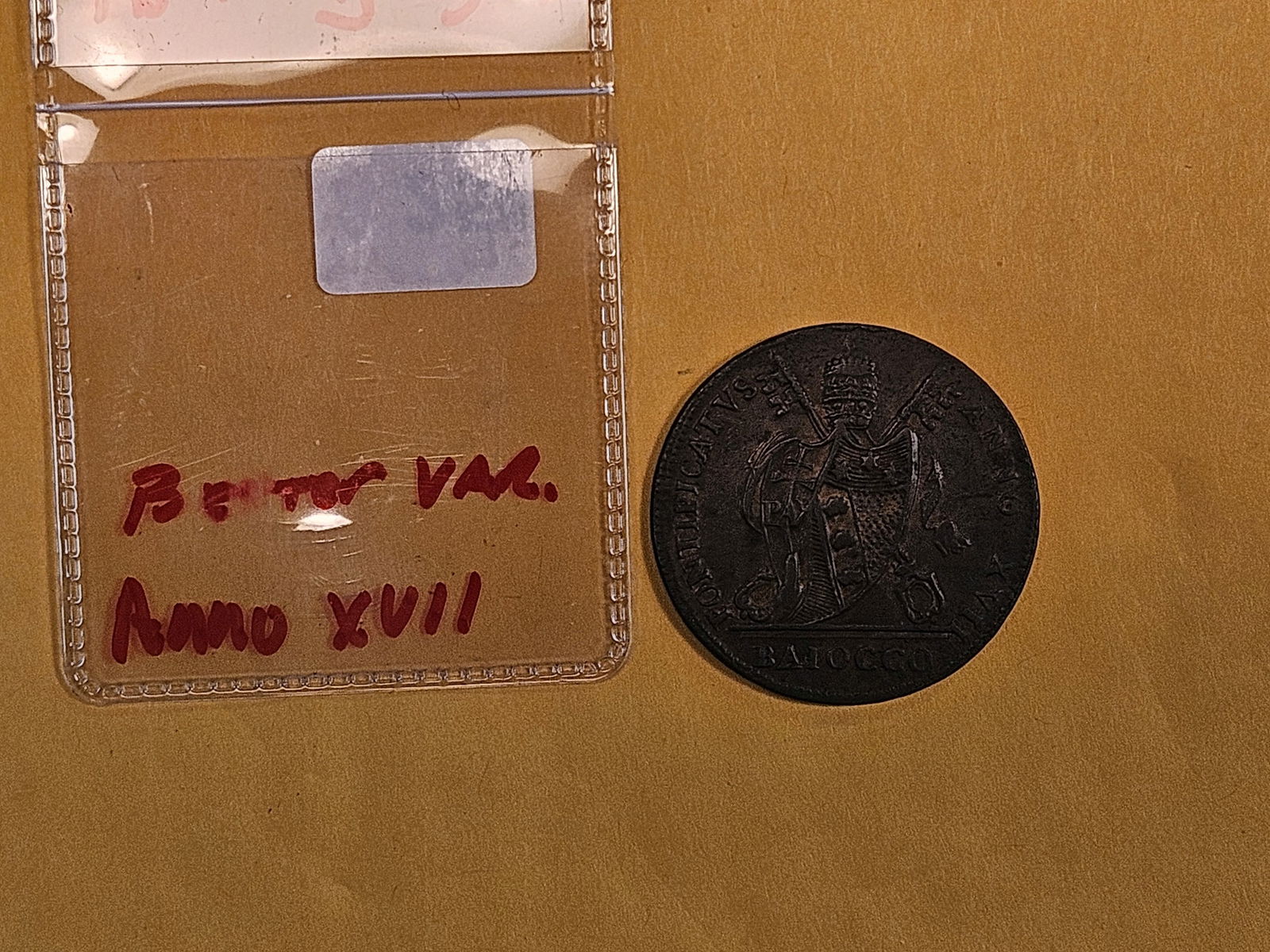 1816 Papal States 1 Baiocco in Very Fine plus - 3