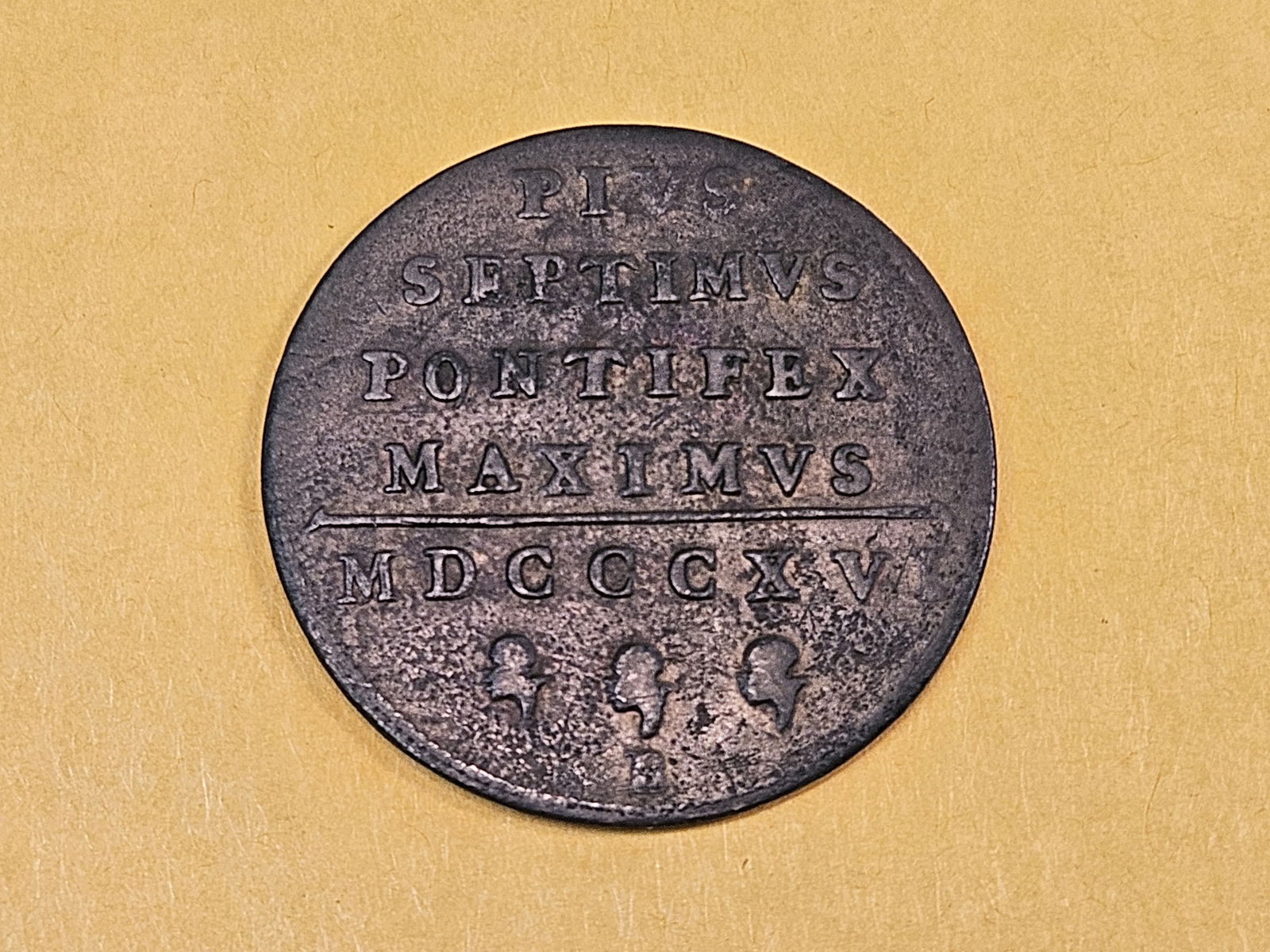 1816 Papal States 1 Baiocco in Very Fine plus - 7