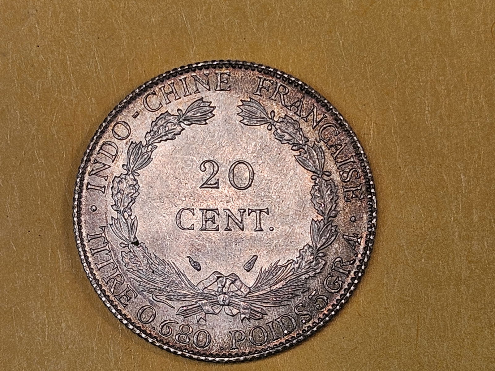Choice Brilliant Uncirculated 1937 French Indo-China 20 cents - 8