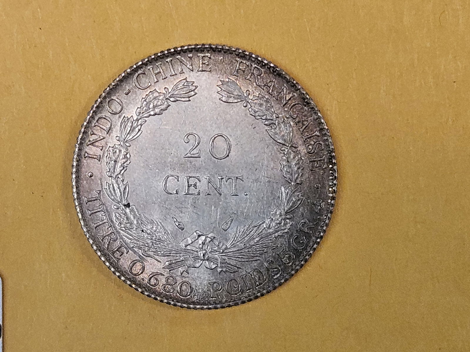 Choice Brilliant Uncirculated 1937 French Indo-China 20 cents - 9