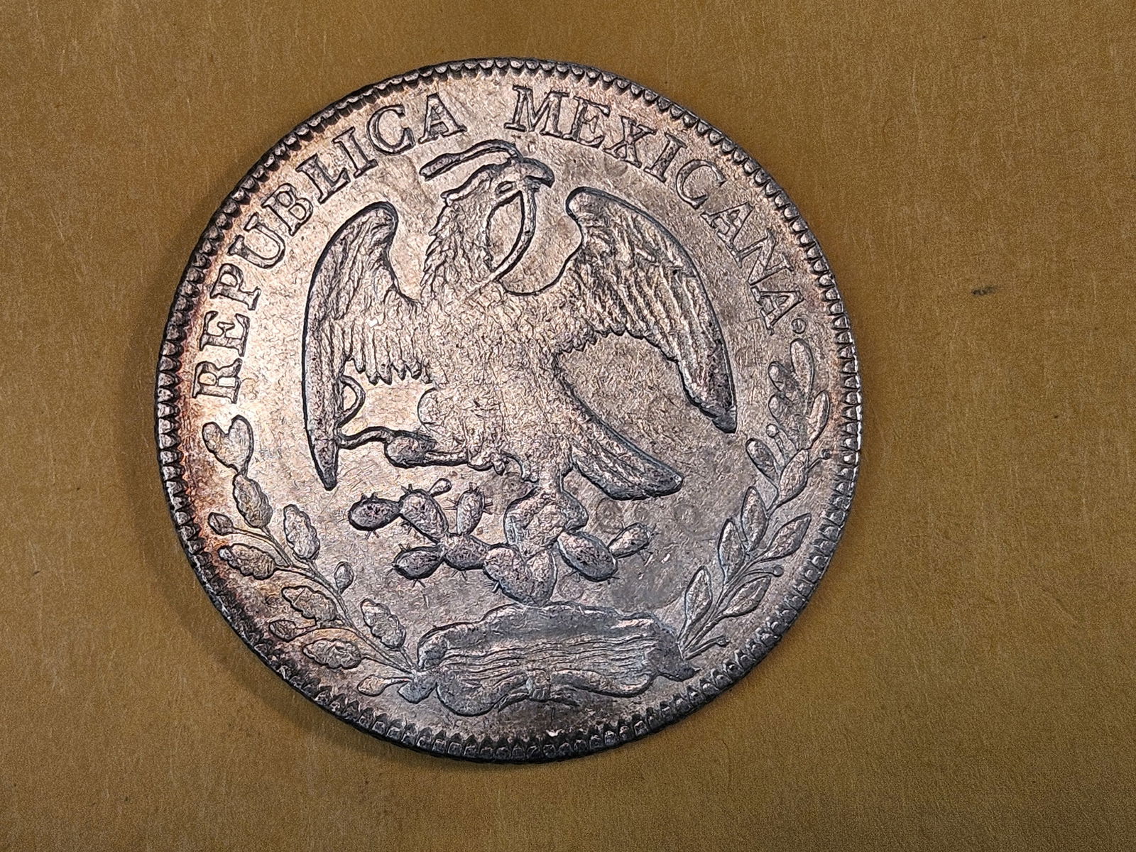 Bright About Uncirculated plus 1881 jj Mexico silver 8 reals - 7