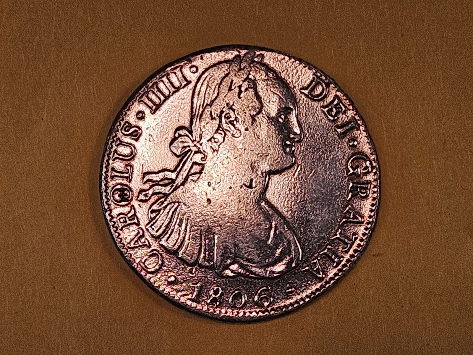 1806 TH Mexico silver 8 reals in Extra Fine - details: Just a few small chopmarks 