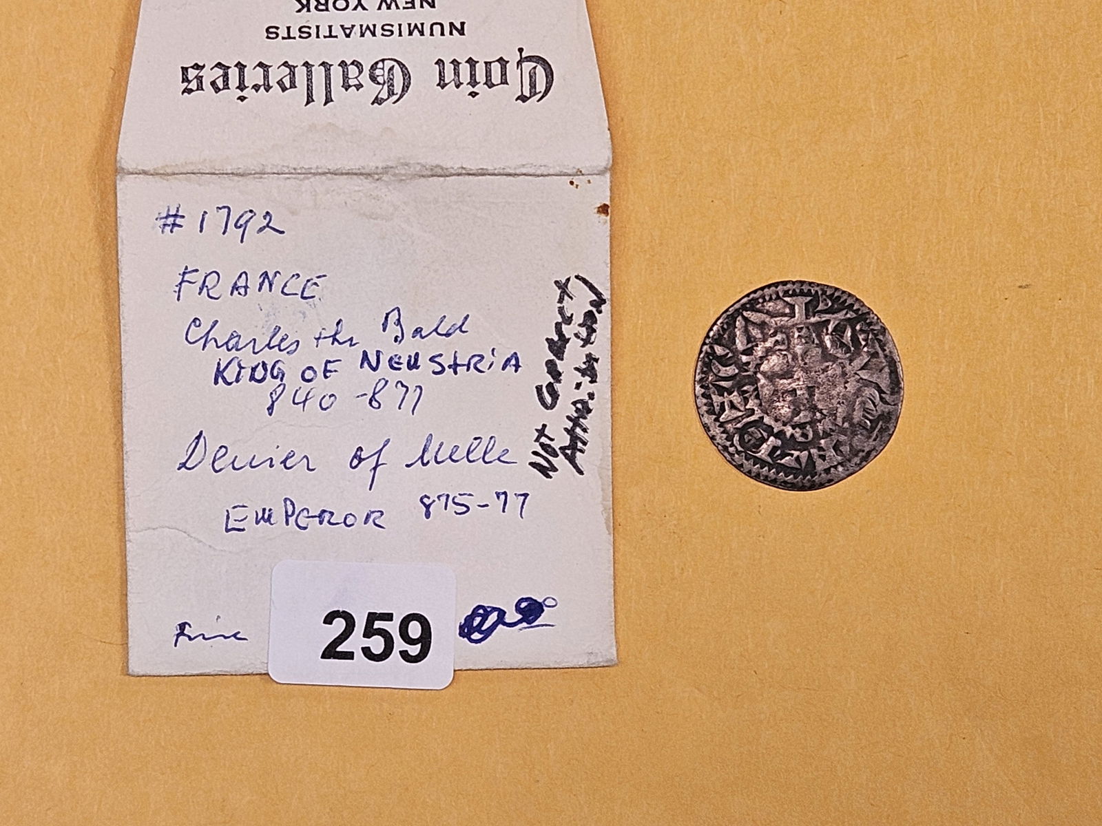 840 - 877 France silver coin - 2
