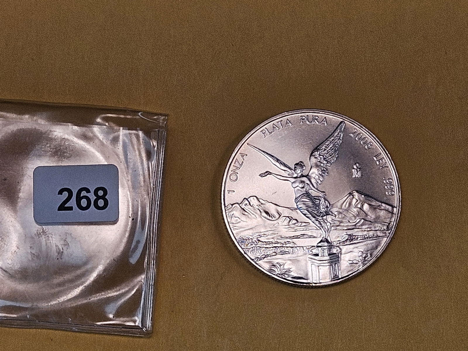 GEM Brilliant Uncirculated 2008 Mexico silver Onza - 2