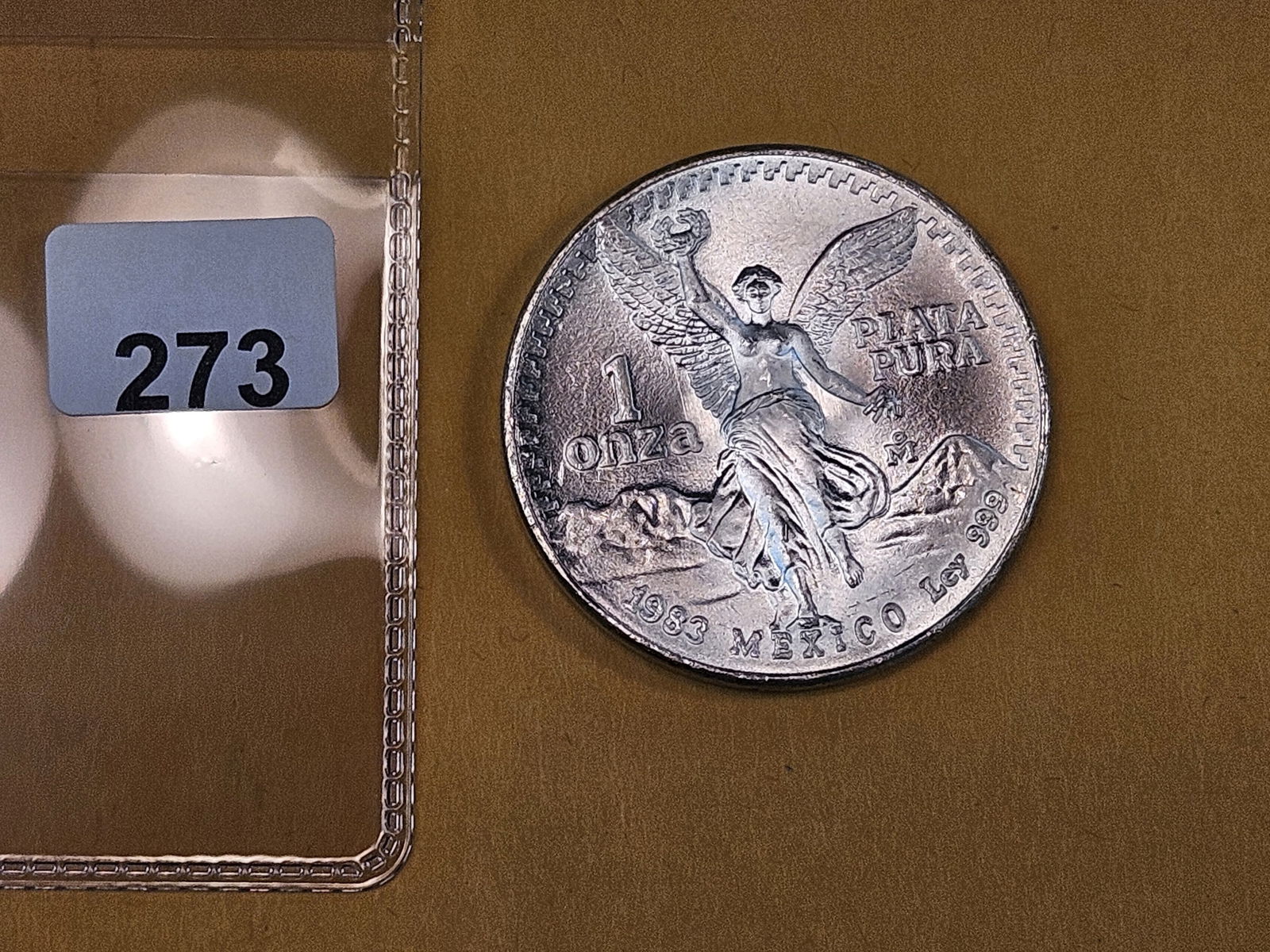 GEM Brilliant Uncirculated 1983 Mexico silver Onza - 2