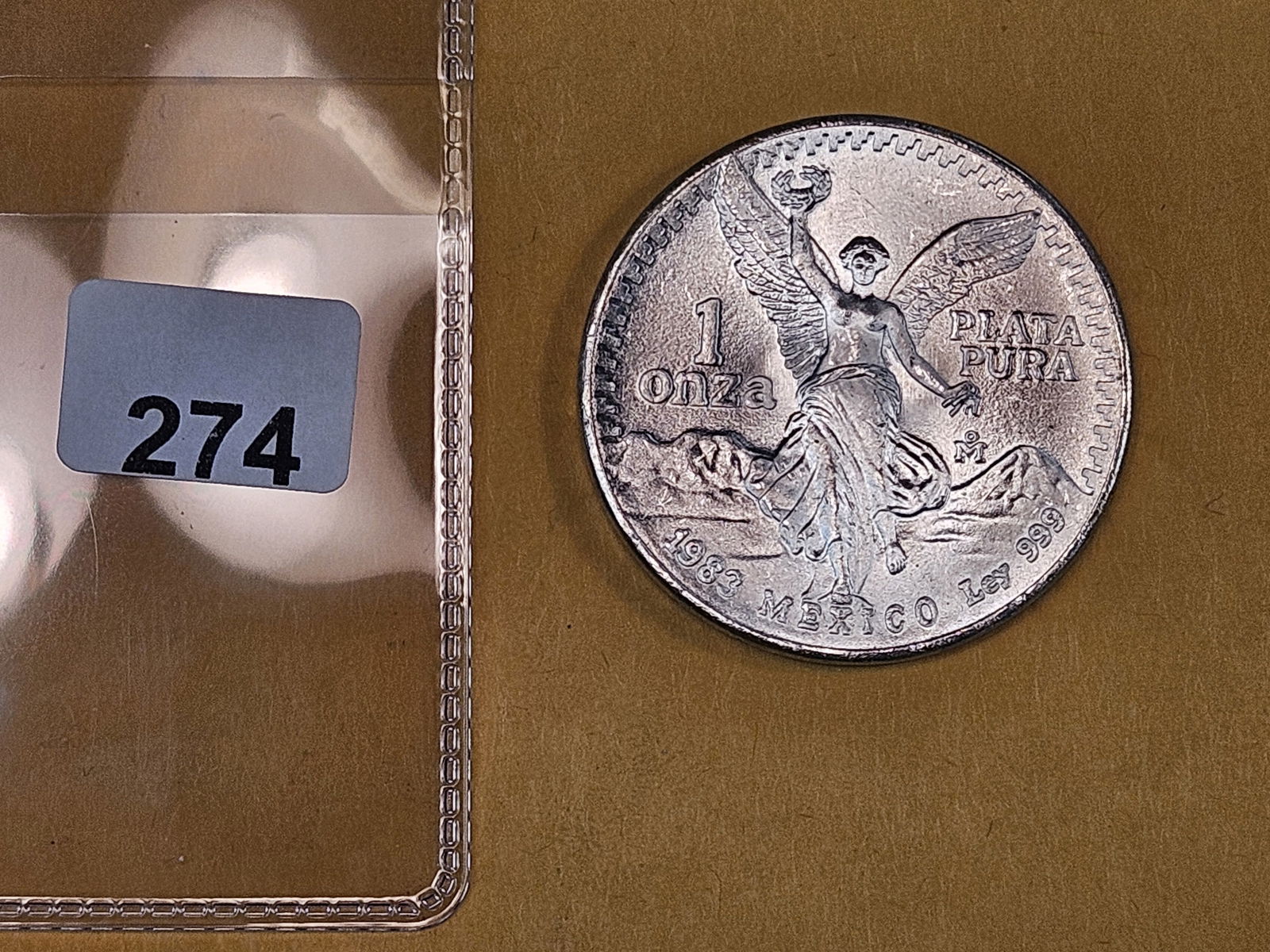 GEM Brilliant Uncirculated 1983 Mexico silver Onza - 2