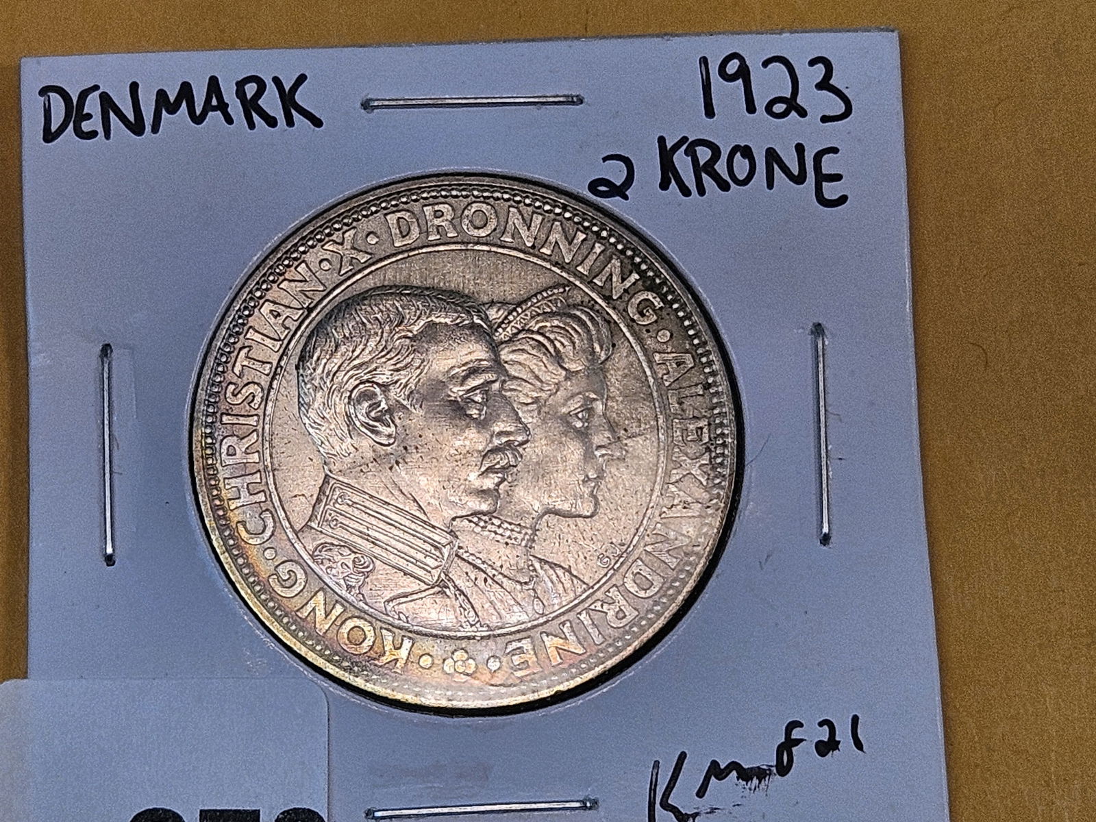 GEM Brilliant Uncirculated 1923 Denmark silver 2 krone - 3
