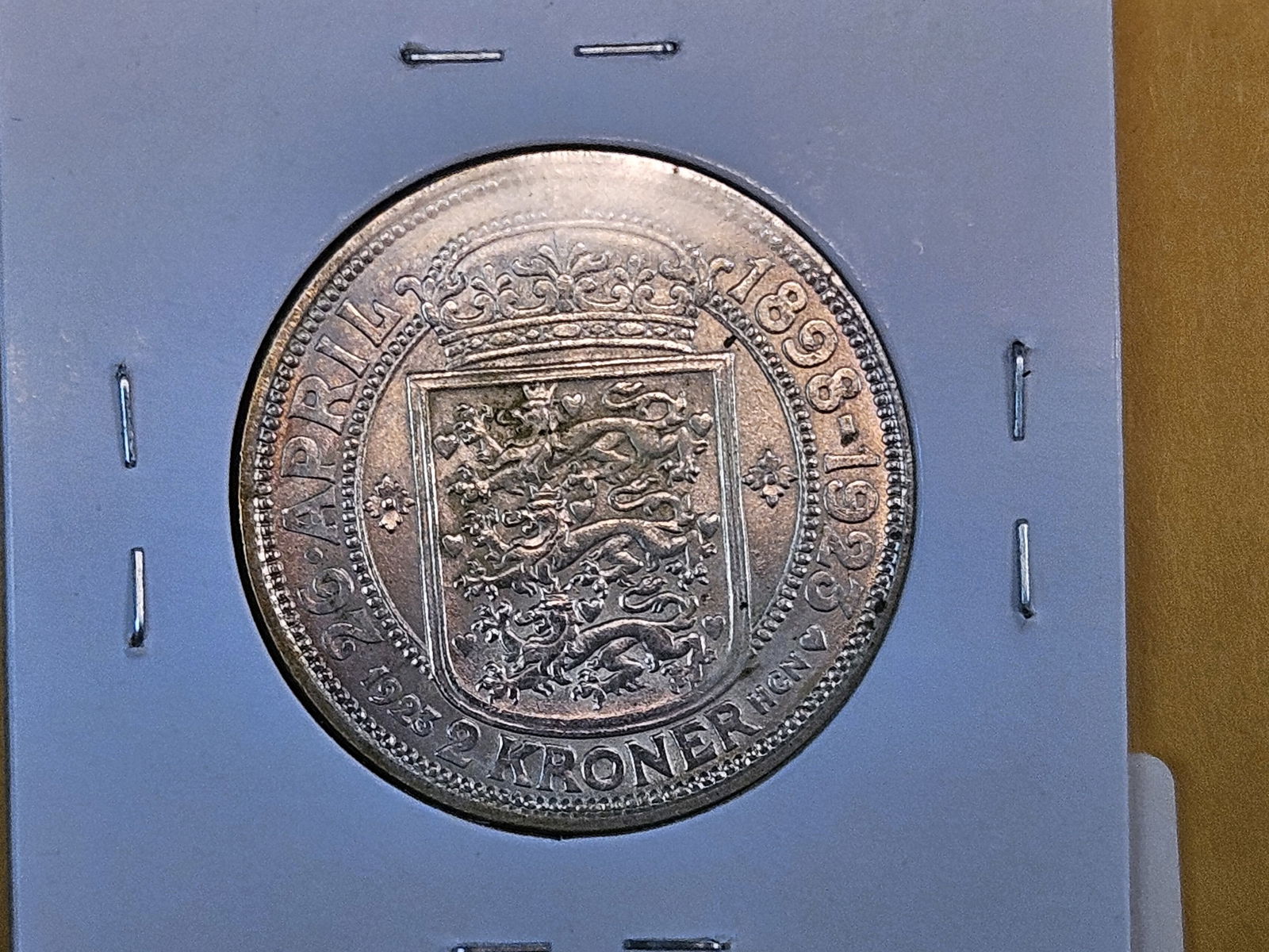 GEM Brilliant Uncirculated 1923 Denmark silver 2 krone - 6