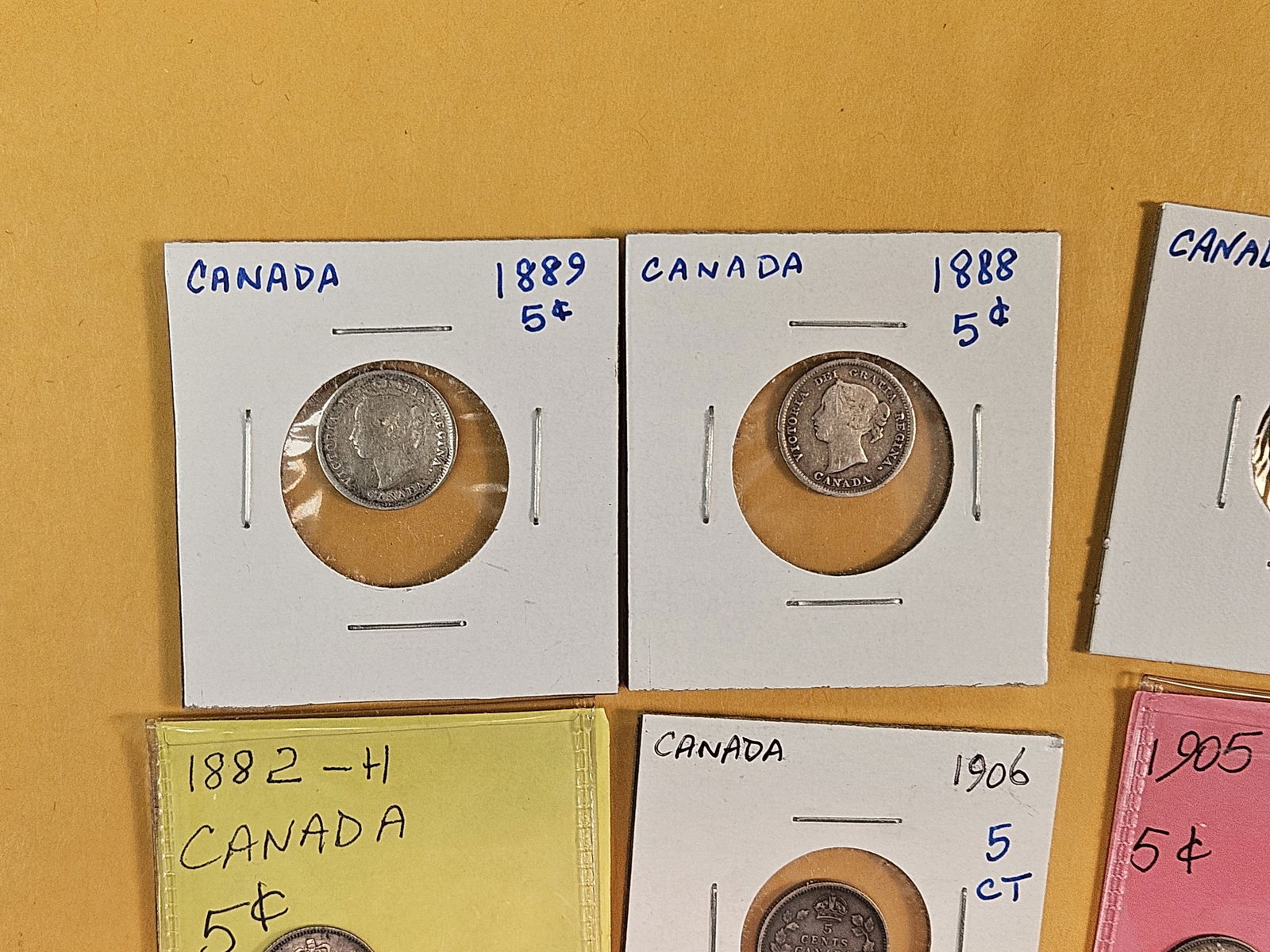 Fifteen mixed silver Canada 5 cent coins - 2
