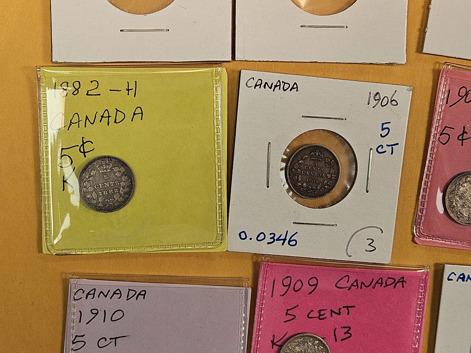 Fifteen mixed silver Canada 5 cent coins - 5