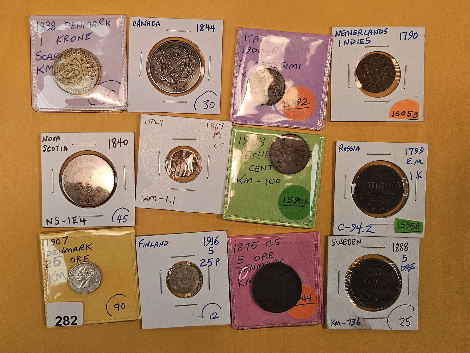 Twelve fun mixed World coins: Nice mix 