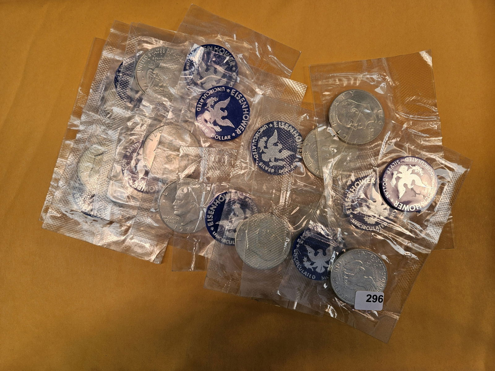 Twelve Silver Blue Ike Eisenhower Dollars (1 of 1)