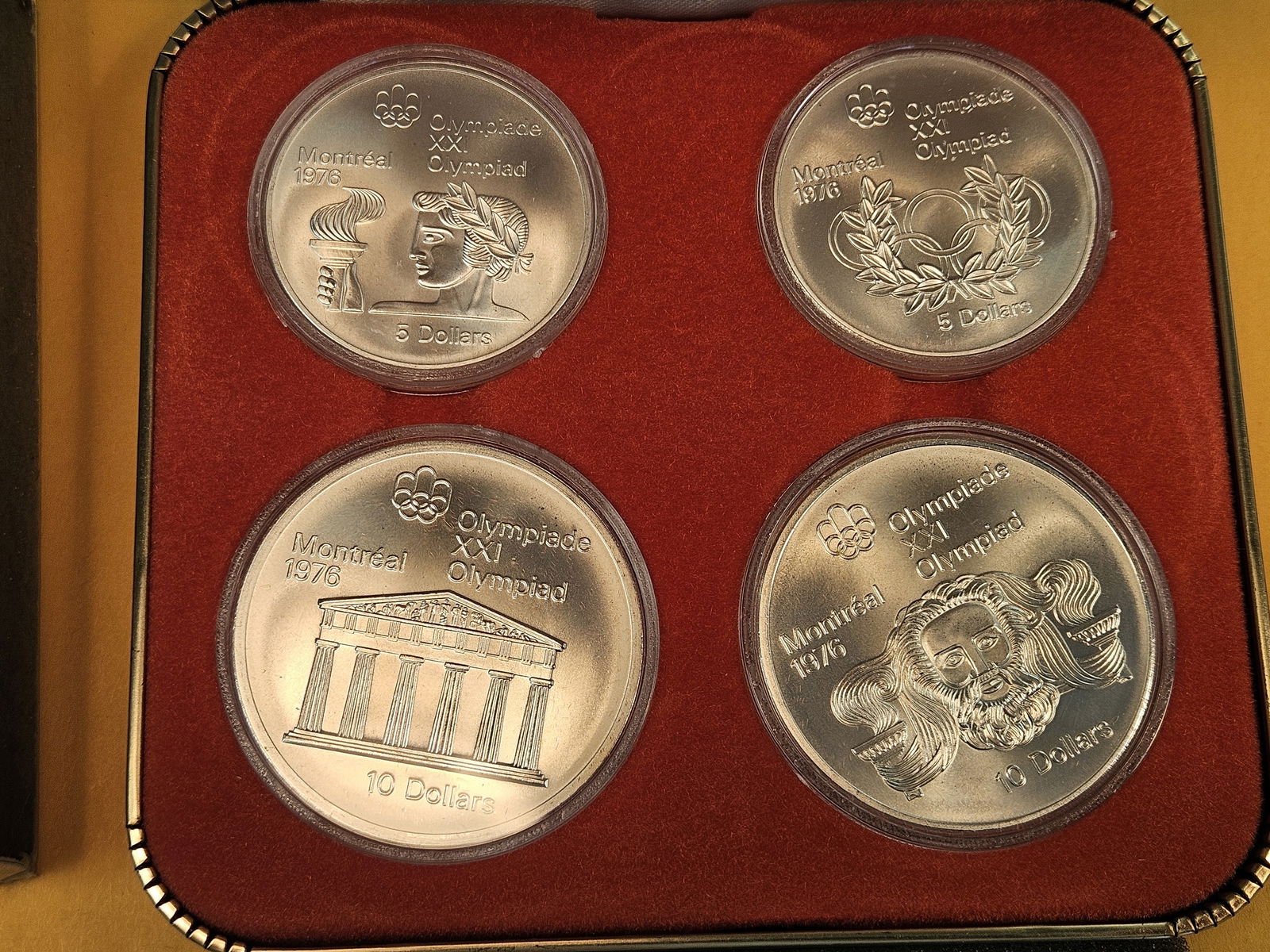 GEM Brilliant uncirculated 4-coin SILVER Canada Olympic Set - 3