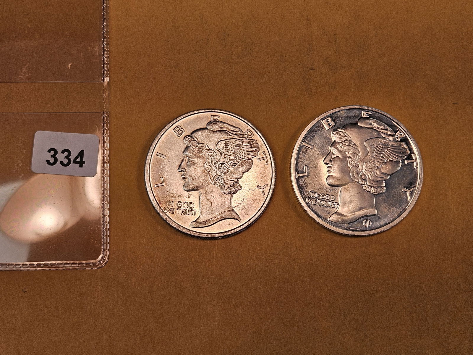 Two 1-Troy ounce .999 fine silver art round - 2