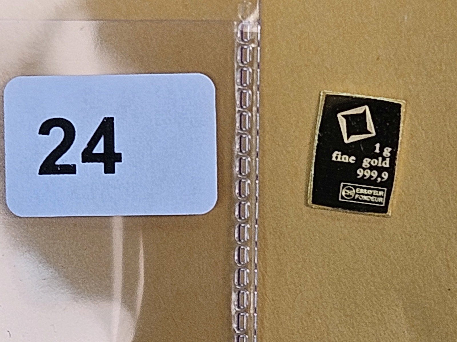 GOLD! VALCAMBI Suisse One Gram .9999 fine gold bar: Fractional Gold. From an original Combibar