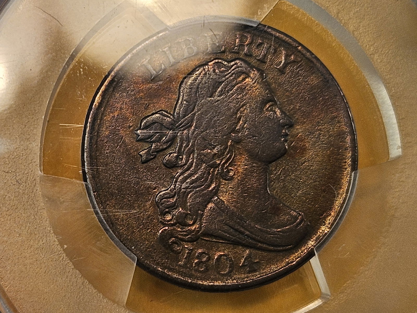 PCGS 1804 Draped Bust Half Cent in Very Fine - details - 3