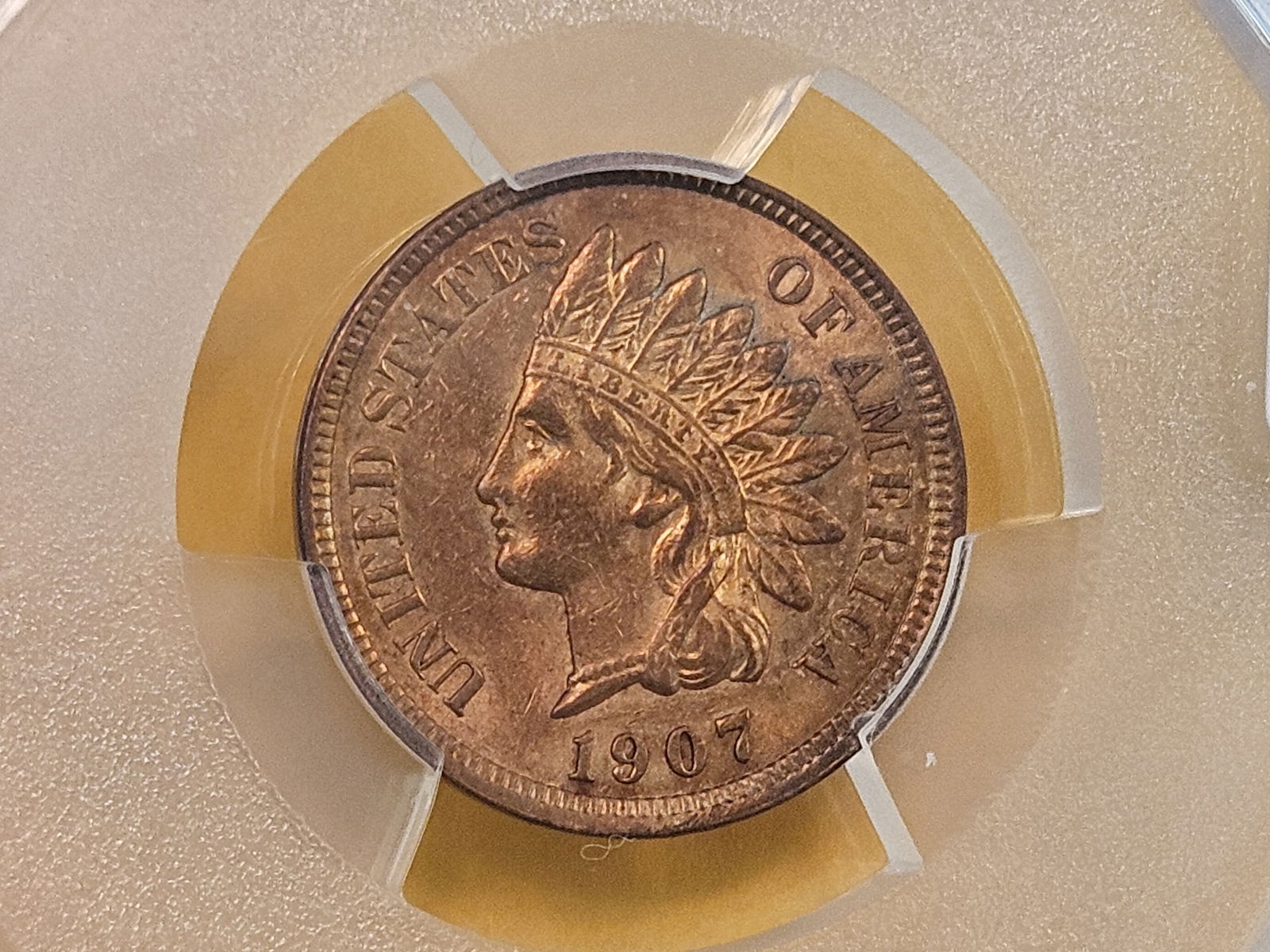 PCGS 1907 Indian Cent in Uncirculated - details - 3