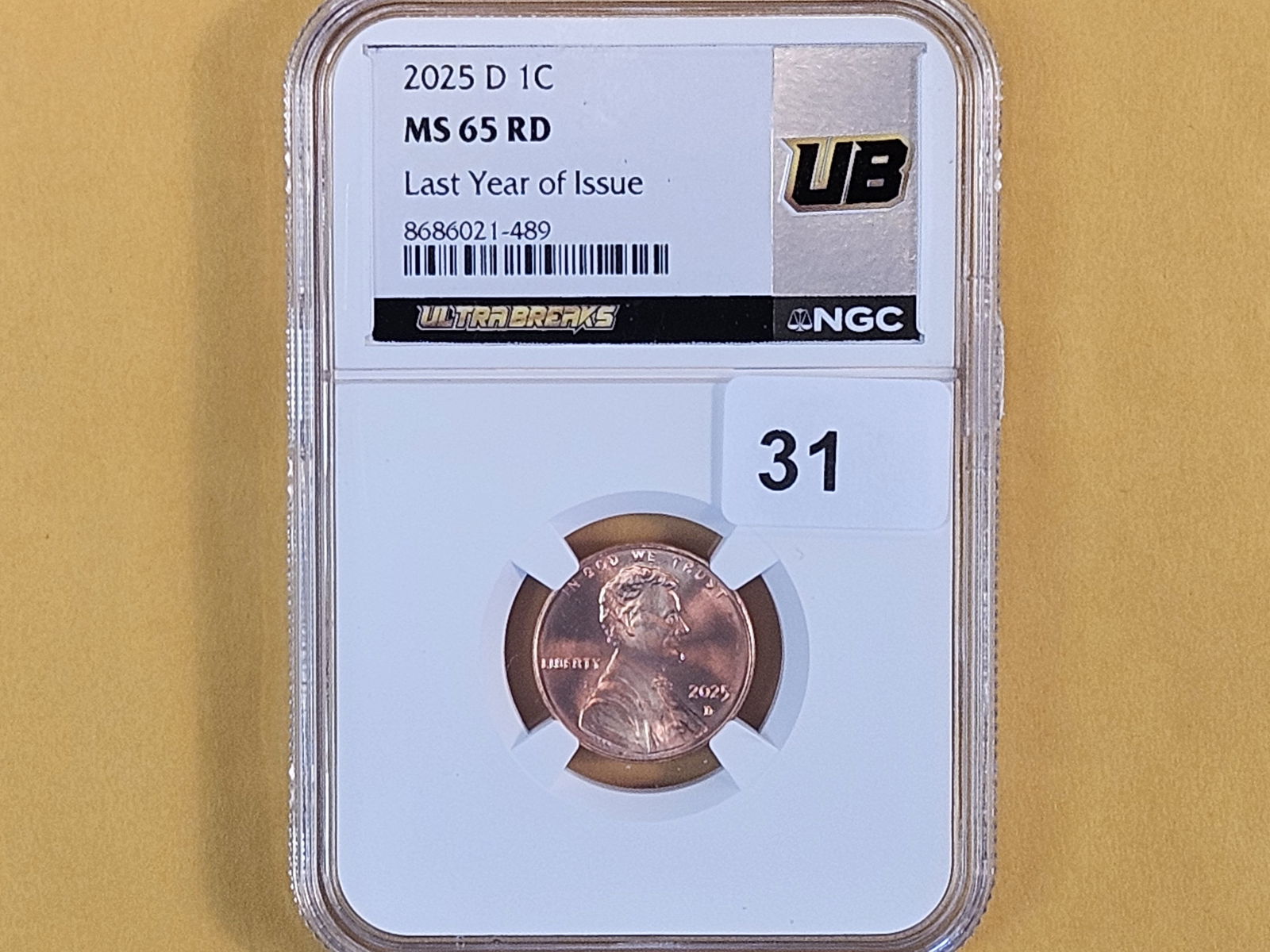 GEM! NGC 2025-D Lincoln Cent in Mint State 65 RED - 2