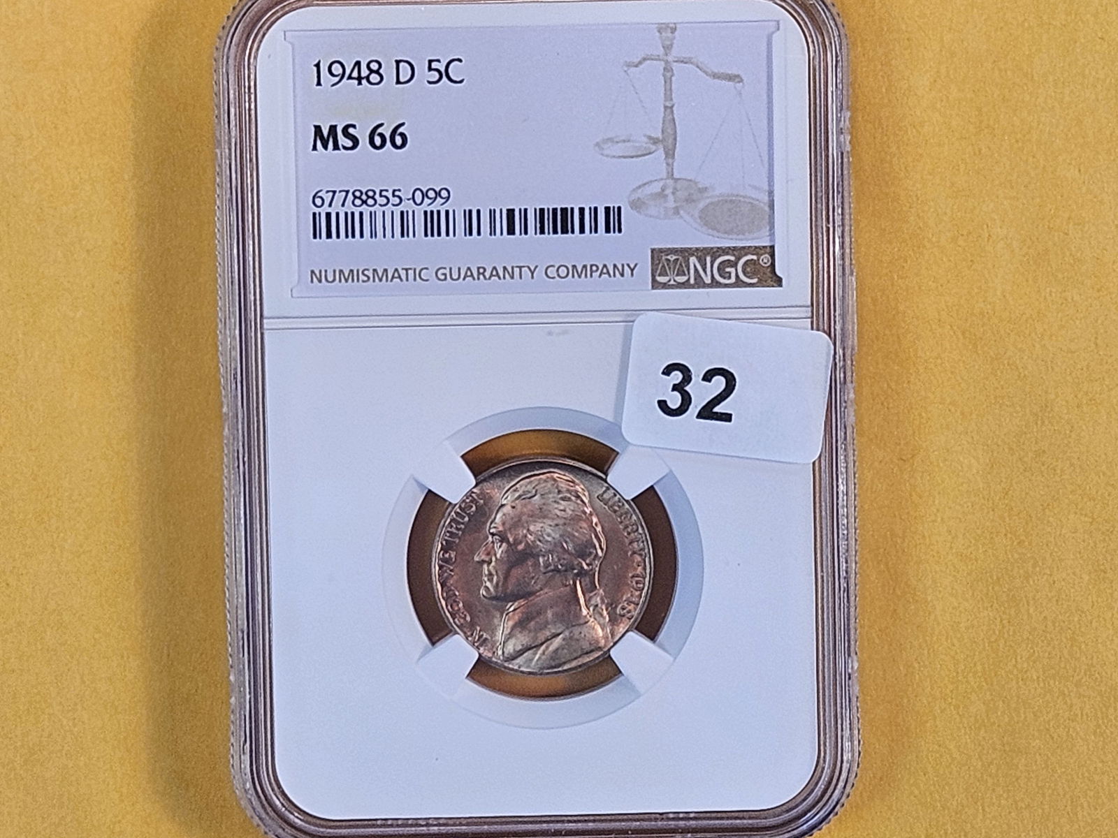 GEM! NGC 1948-D Jefferson Nickel in Mint State 66 - 2